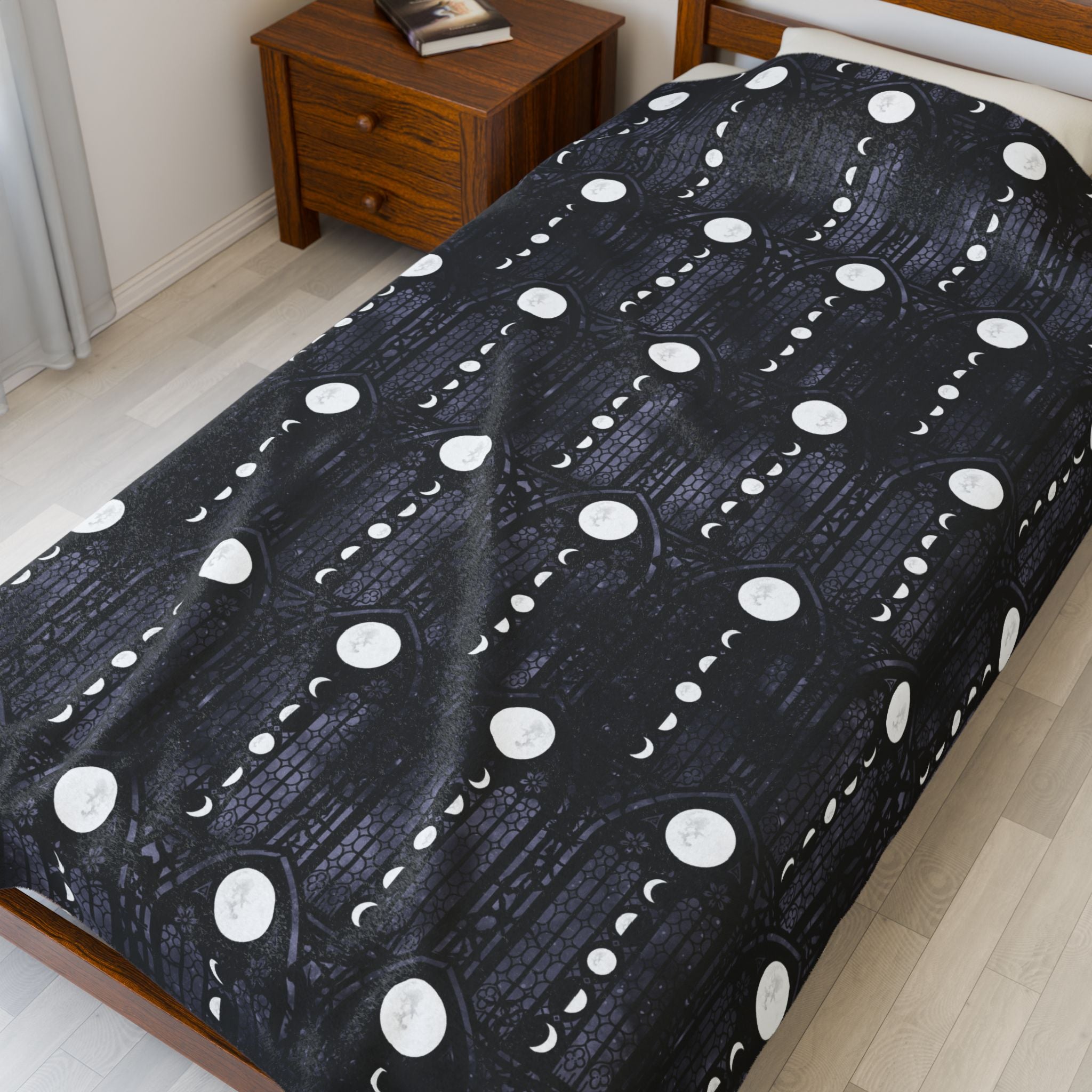 Gothic Cathedral Windows (Hextober 2025) - Cozy Velveteen Plush Blanket