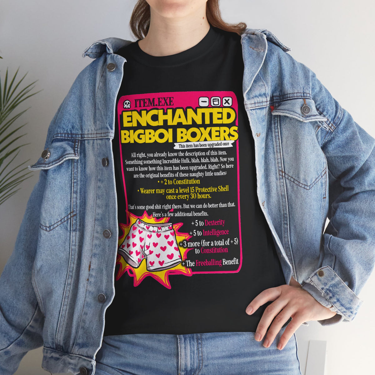 Enchanted Bigboi Boxers Graphic Tee — Freeballing Benefit Novelty Shirt