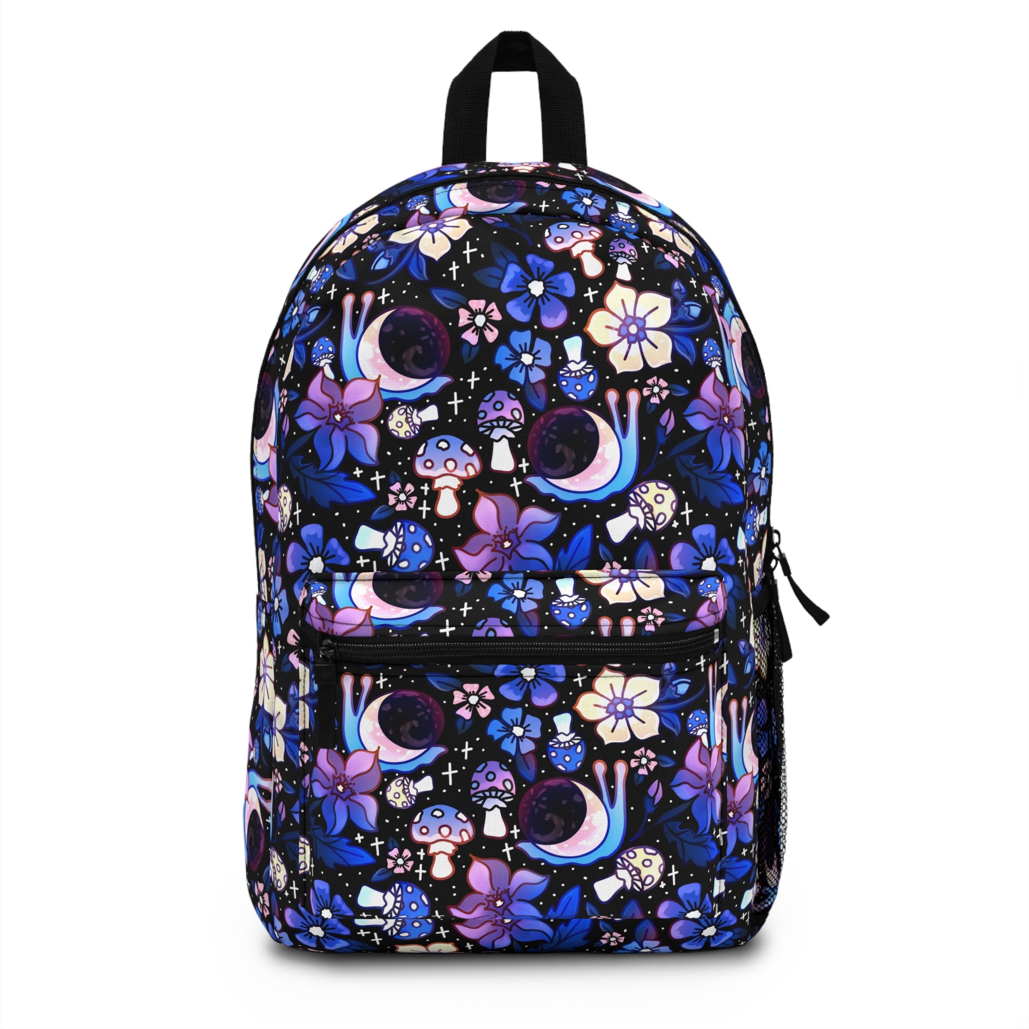 celestial mini backpack Moonshell Floral — Moon, Mushrooms, Snails, & Purple Flowers Printed School Bag FISHING REEL, Caiman DJ151, add this witchy mini Model:Black black-friday-cyber-monday