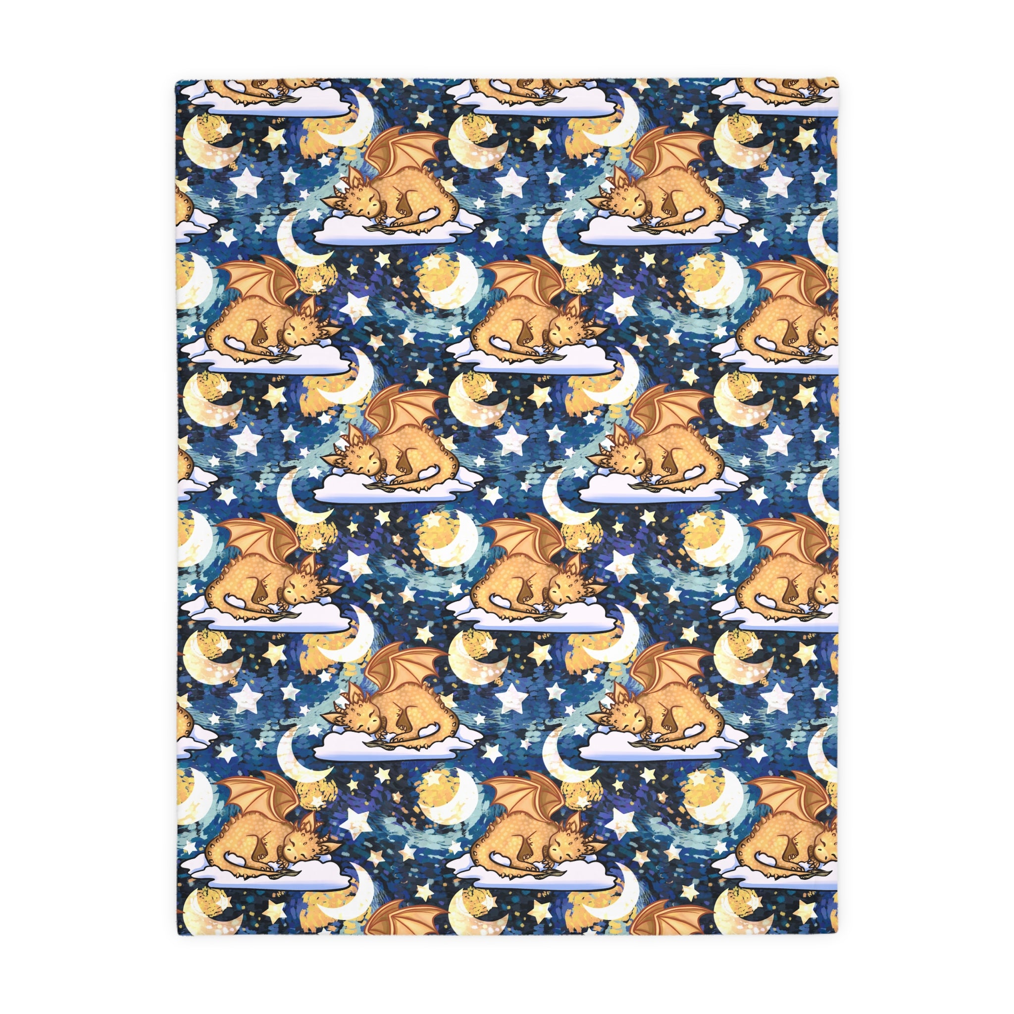 Sleepy Dragon Blanket — Double Sided Reversible Velveteen Throw