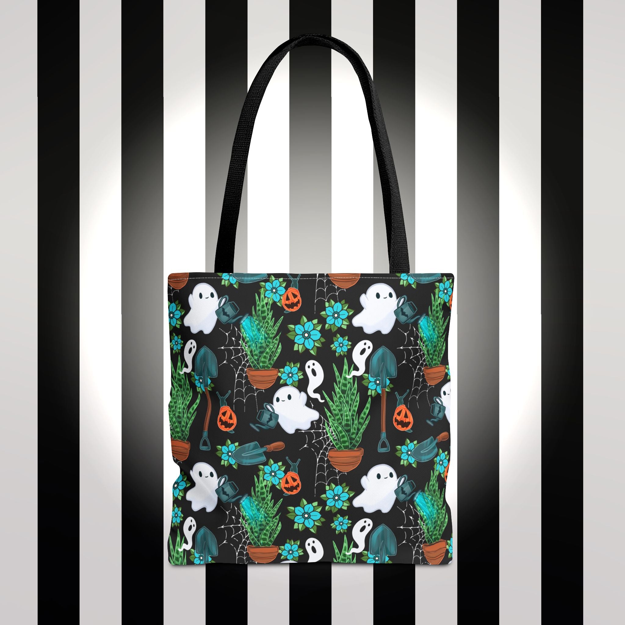 Haunted Garden Tote Bag — Cute Spooky All-Over-Print Reusable Shopper