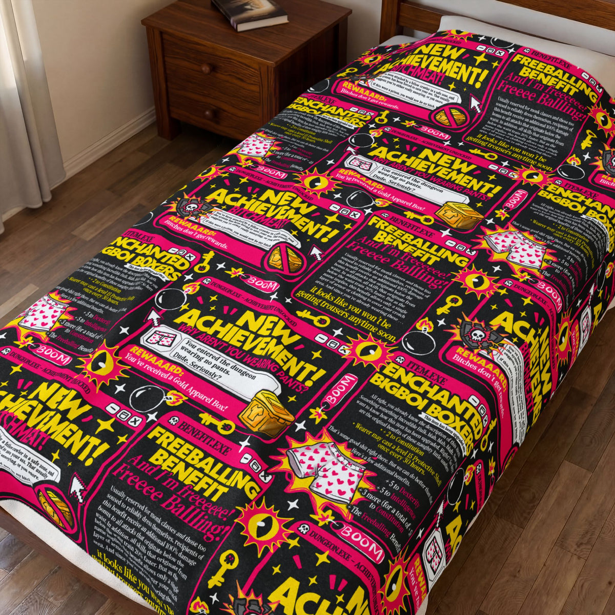 New Achievement Velveteen Plush Blanket — Dungeon Crawler Carl - Bookish / Gamer Throw