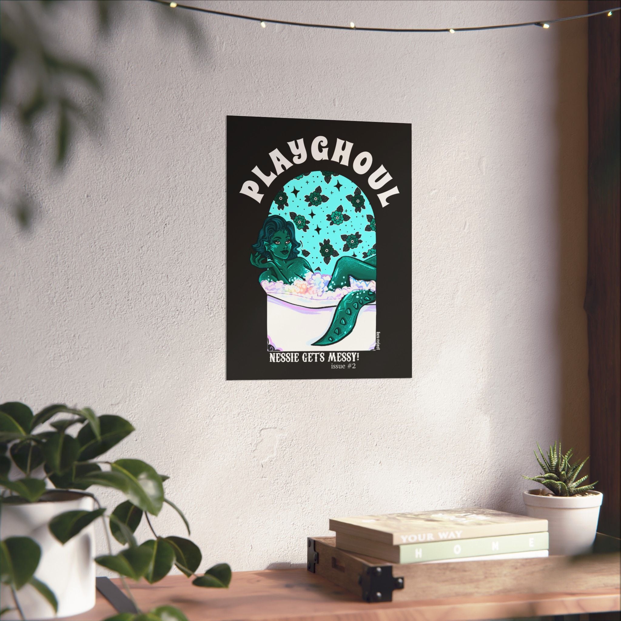 Loch Ness Monster PLAYGHOUL vertical matte poster