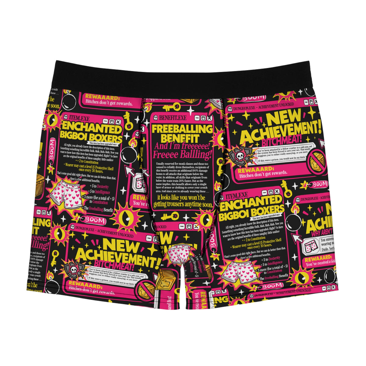 New Achievement Dungeon Crawler Carl Men's Boxer Briefs — Red Heart All-Over Print