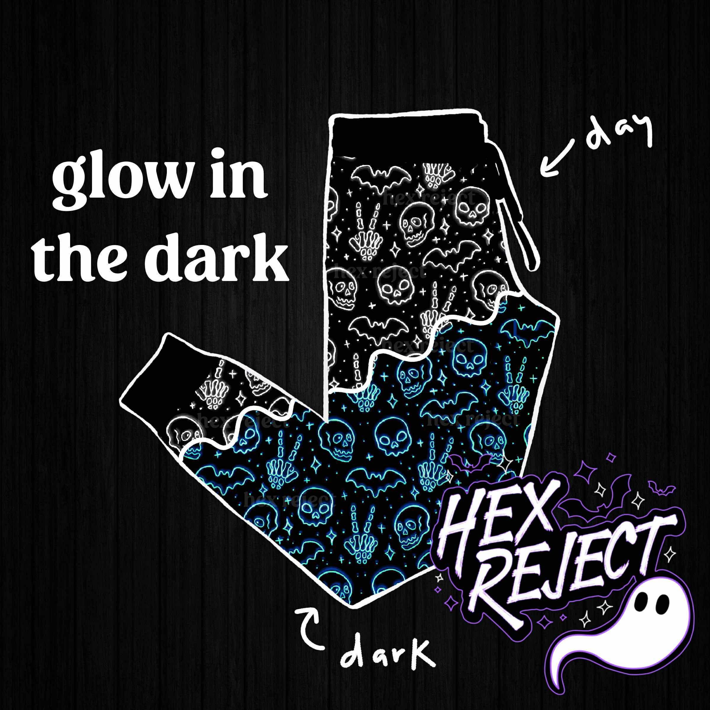 Spooky Glow cuffed joggers (glow in the dark)