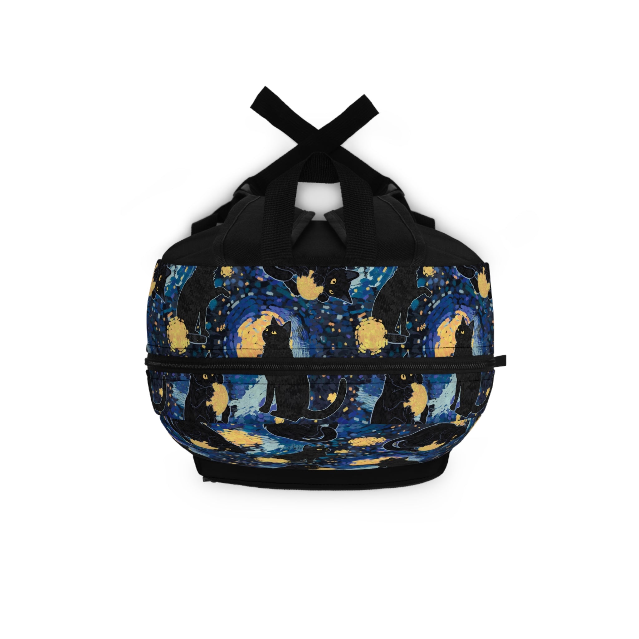 Meowy Night - Starry Night Cats Backpack – Whimsical Galaxy Cat Print School & Travel Bag