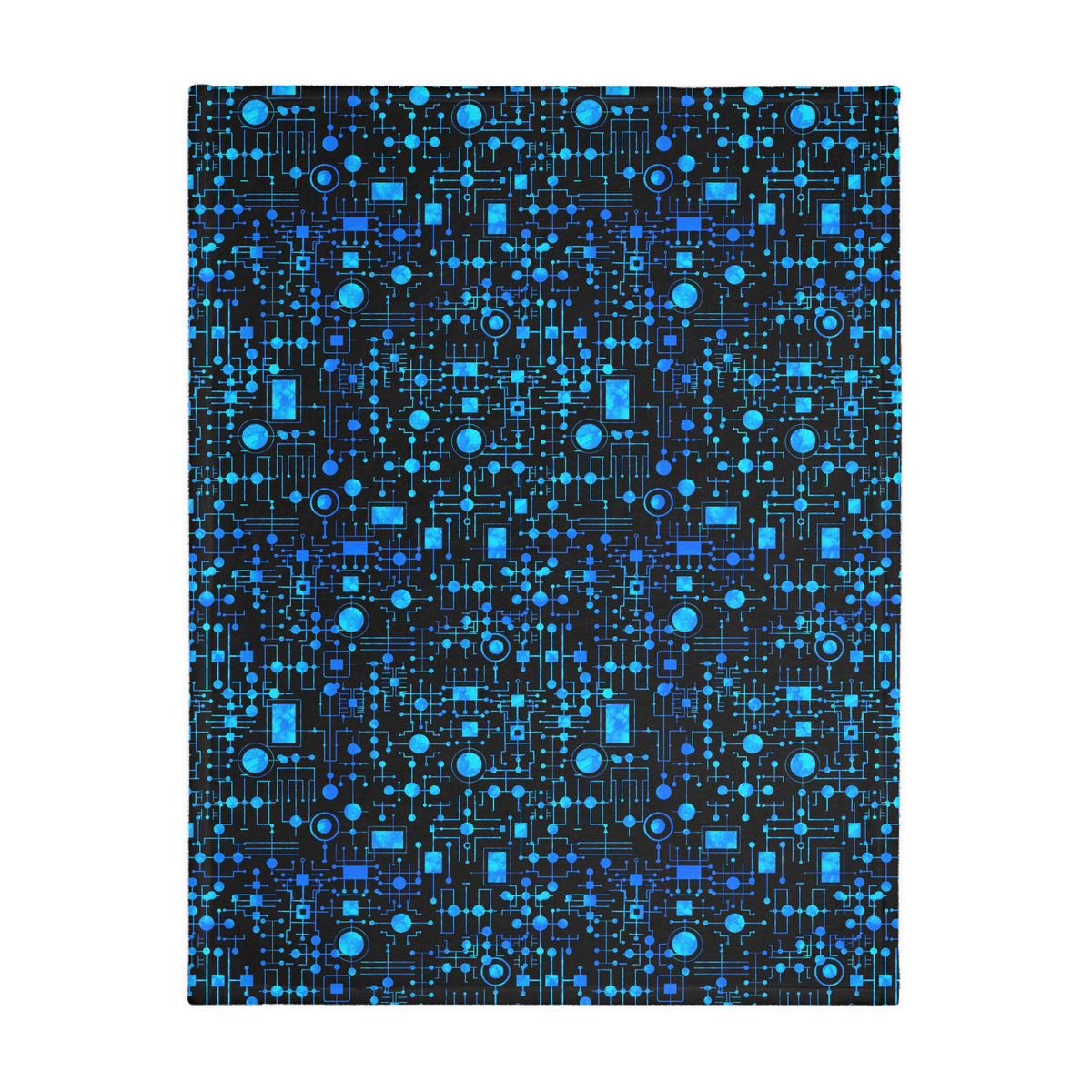 Mystic Robotic Dragon Moon Blanket — Reversible Blue Celestial Microfiber Throw
