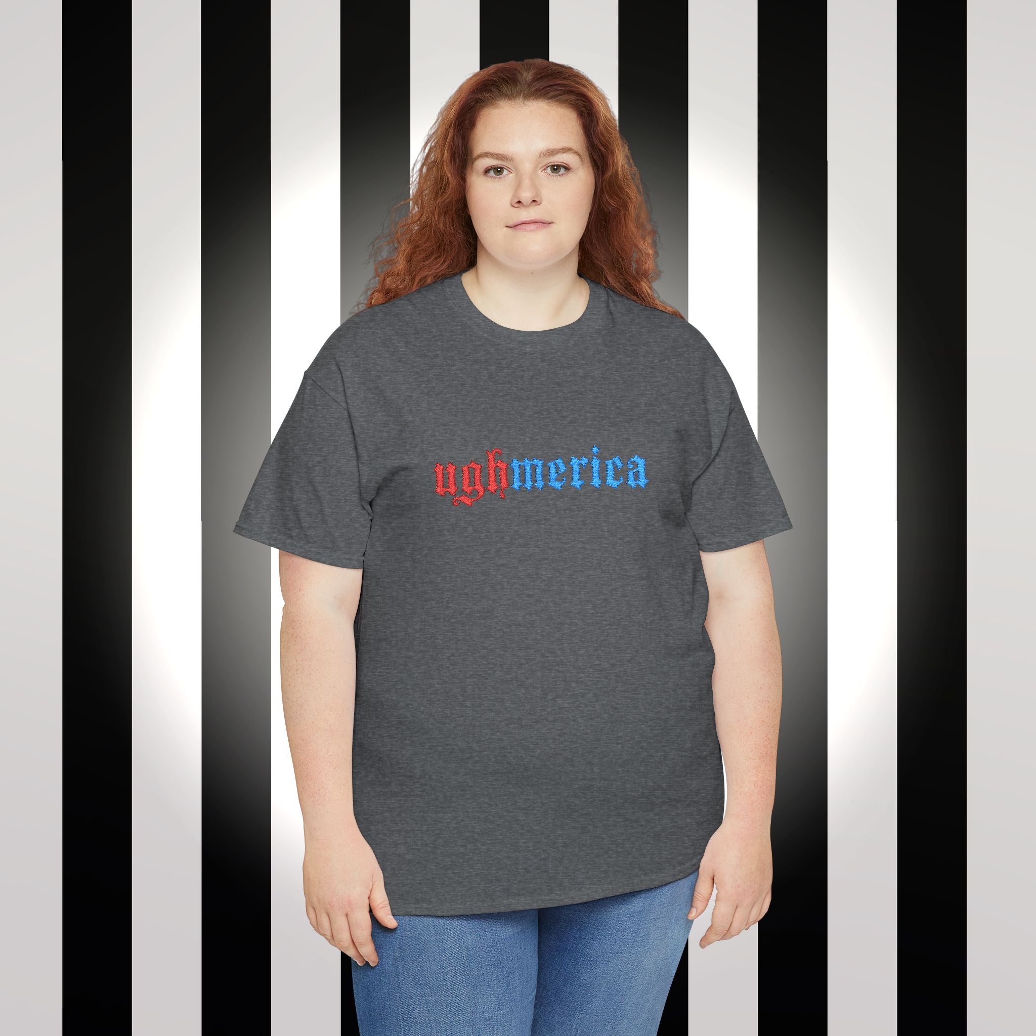 Ughmerica T-Shirt — Distressed Red & Blue Graphic Tee