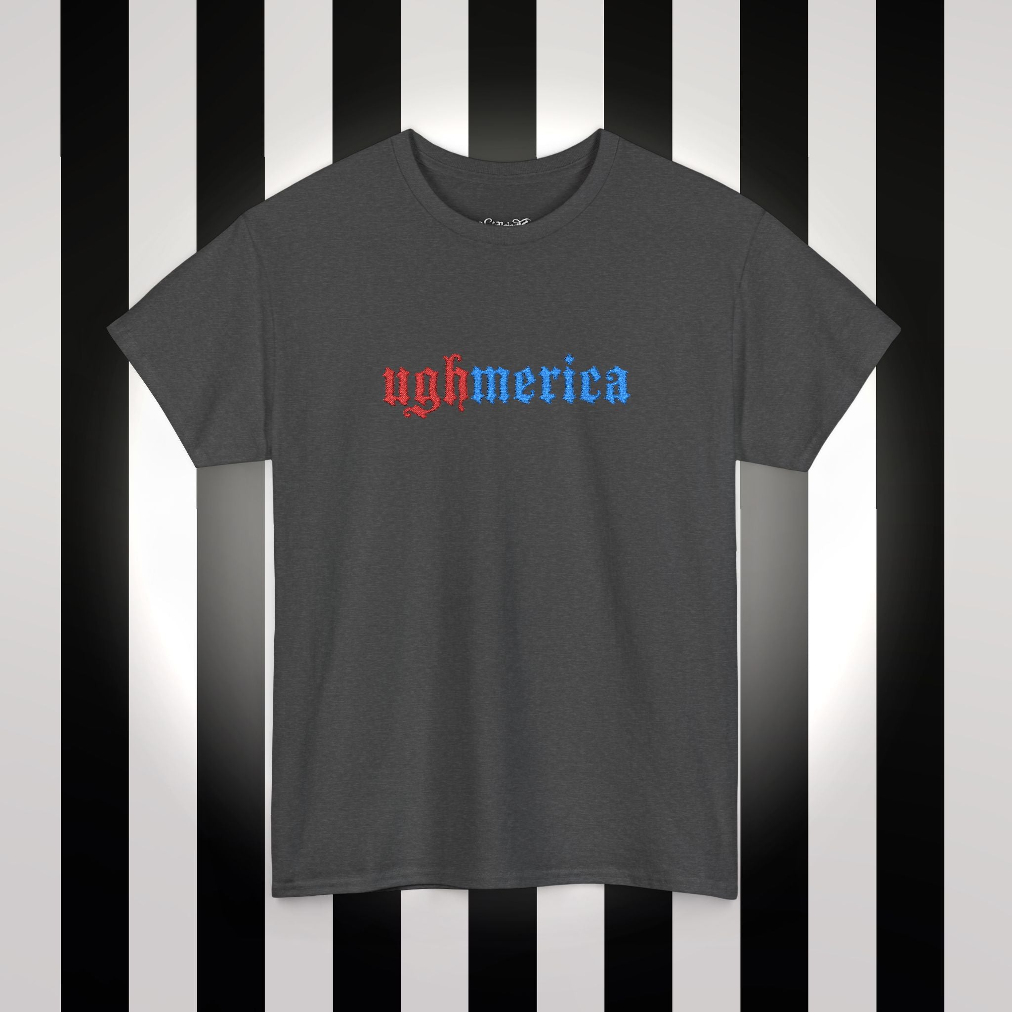 Ughmerica T-Shirt — Distressed Red & Blue Graphic Tee