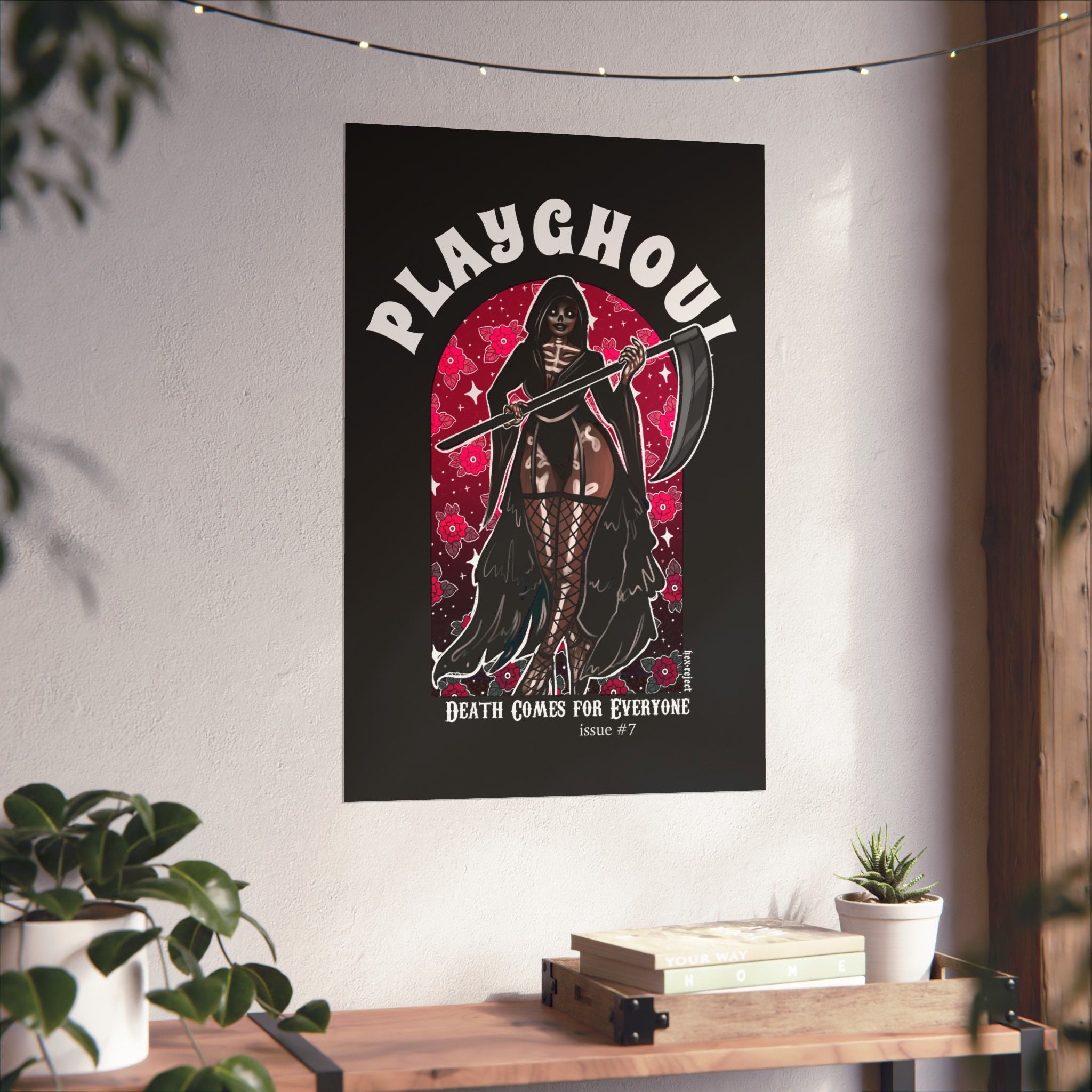 Grim Reaper PLAYGHOUL vertical matte poster
