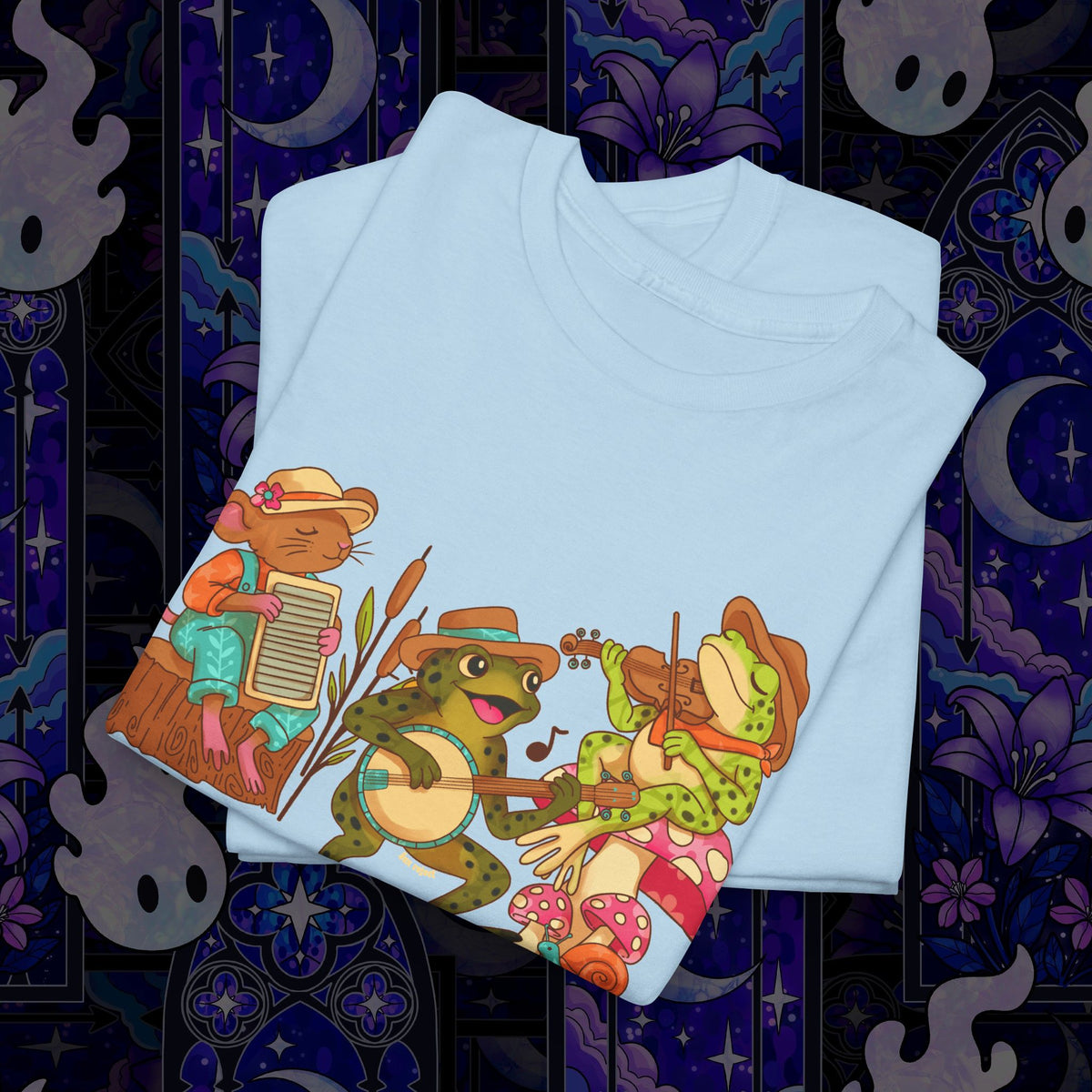 Support Your Local Swamp Band T-Shirt — Cute Frog & Mushroom Band Tee