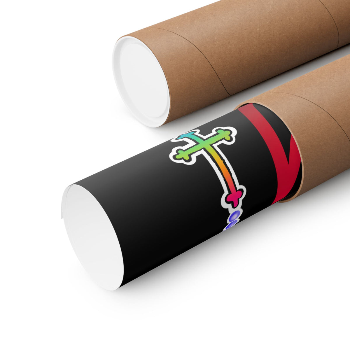 Gay the Pray Away Matte Poster — Rainbow Prayer Hands LGBTQ+ Wall Art