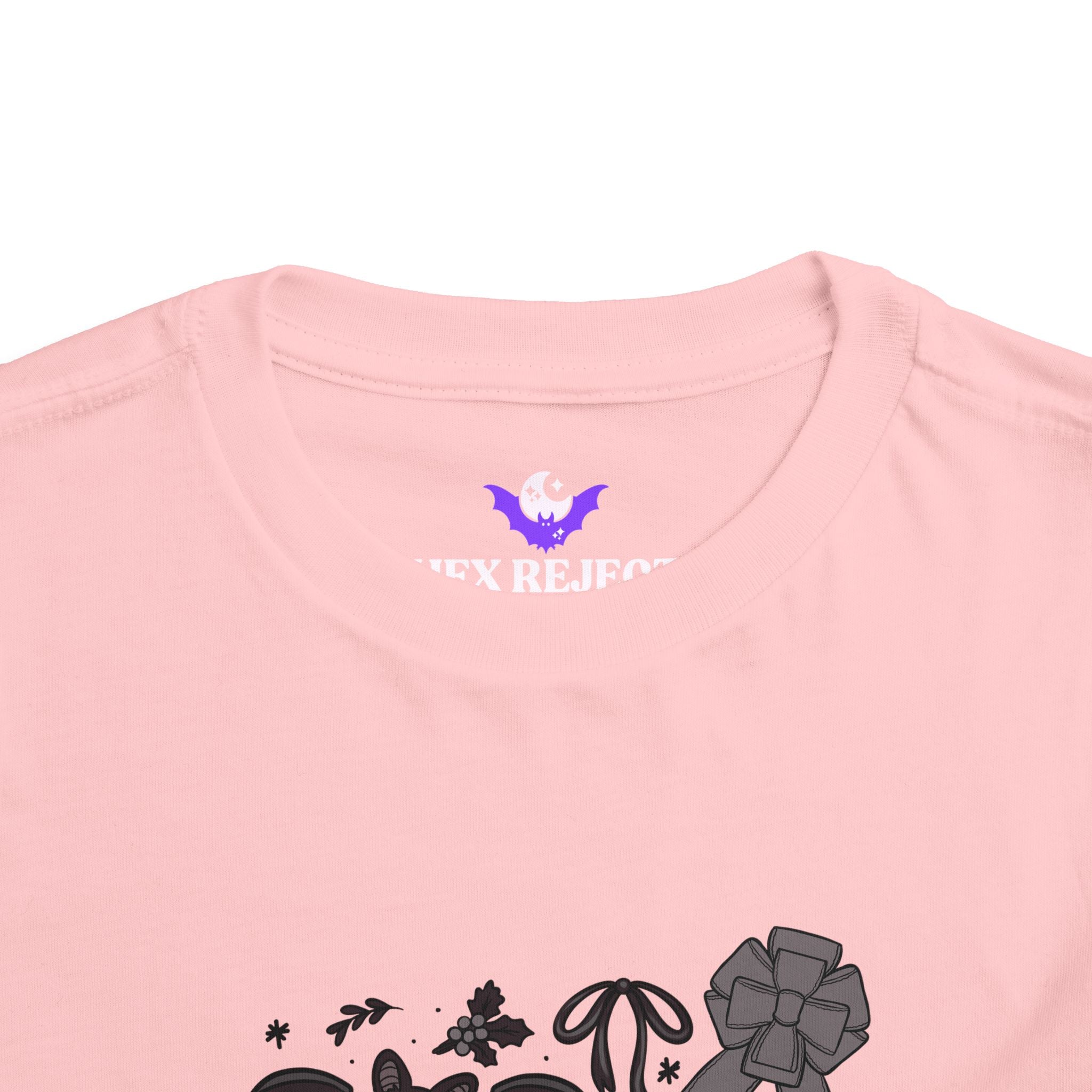 Monochrome Bats & Bows Toddler Short Sleeve Tee