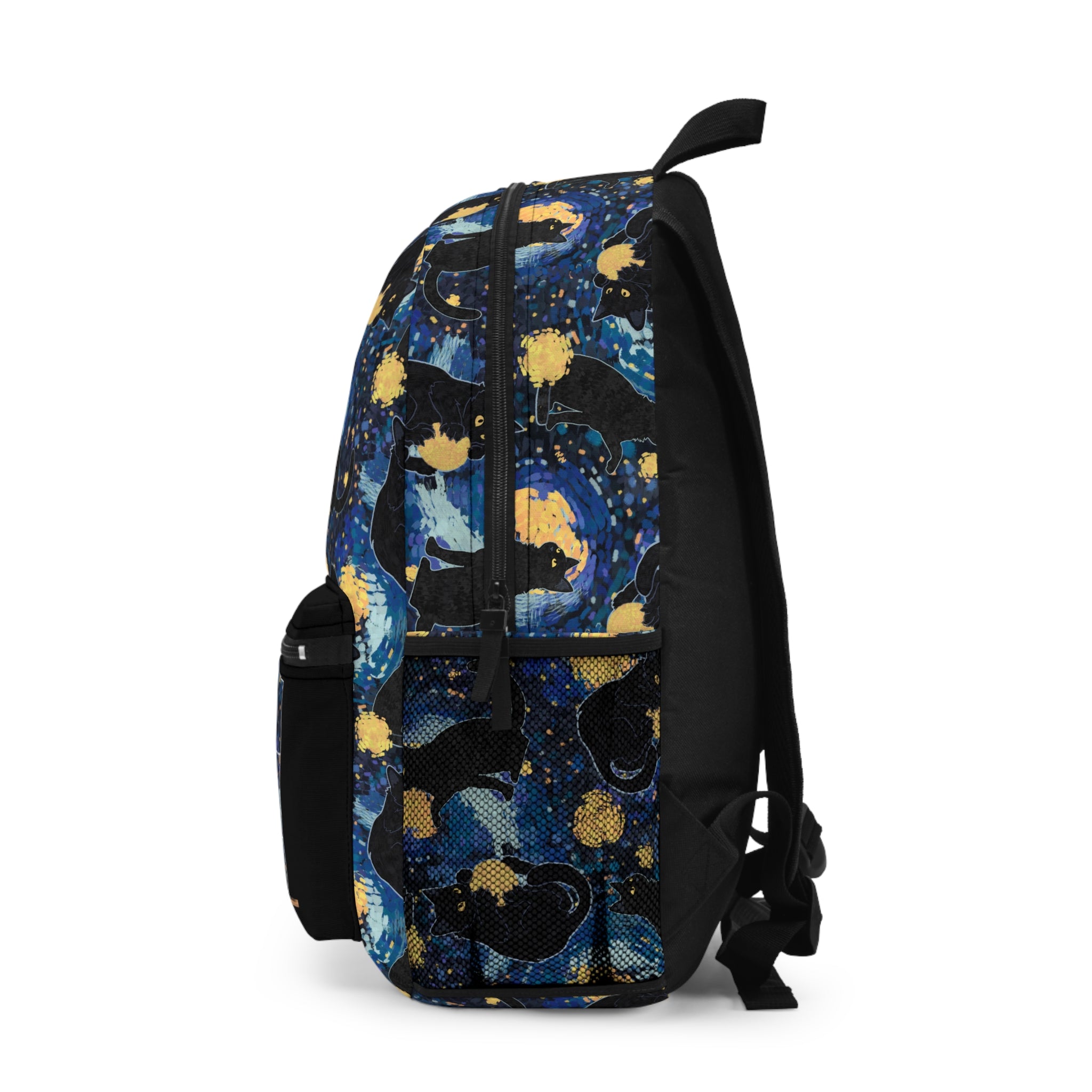 Meowy Night - Starry Night Cats Backpack – Whimsical Galaxy Cat Print School & Travel Bag