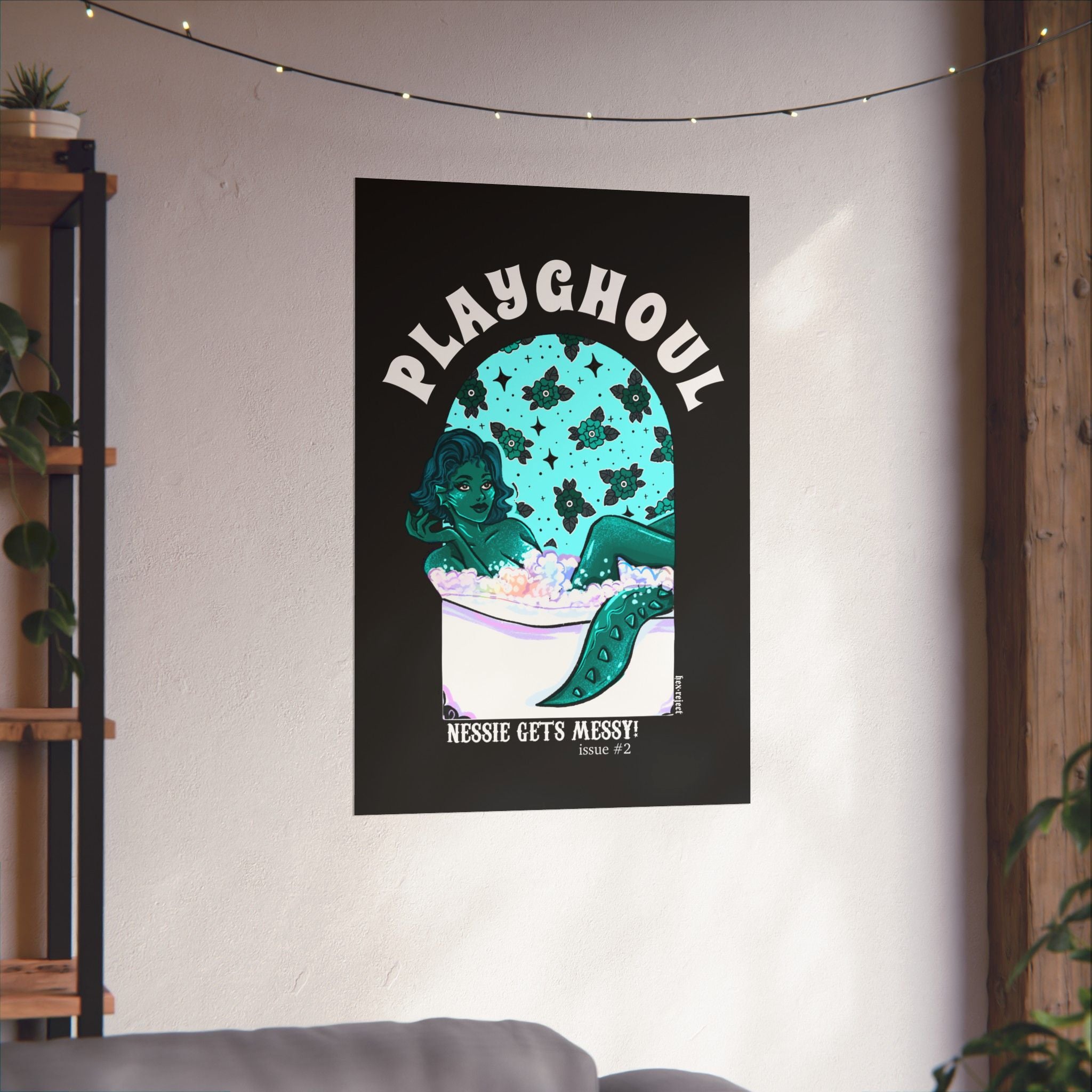 Loch Ness Monster PLAYGHOUL vertical matte poster