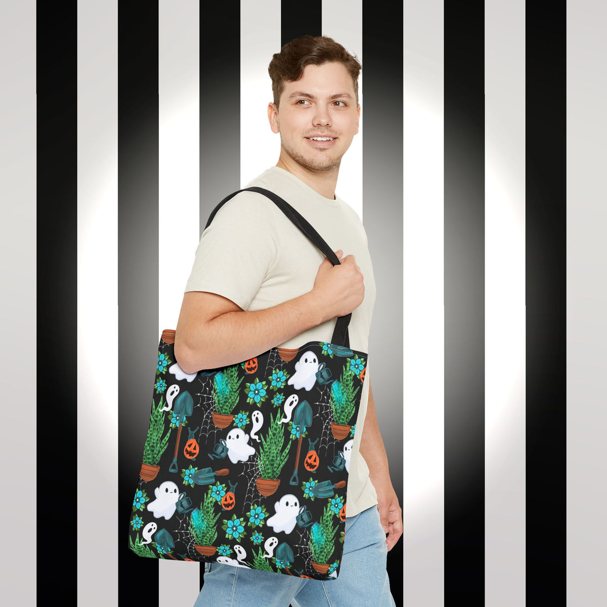 Haunted Garden Tote Bag — Cute Spooky All-Over-Print Reusable Shopper