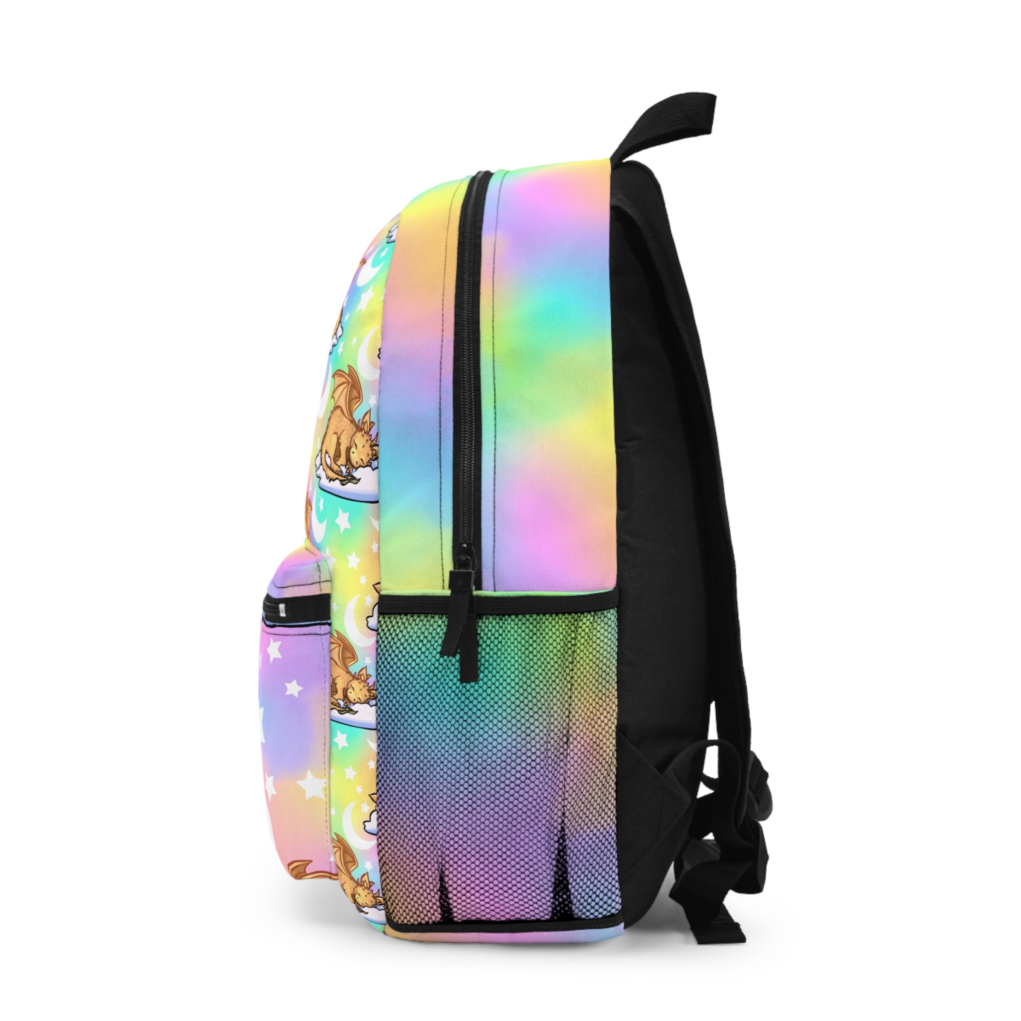 Fantasy Dragon Backpack, Kids School Bag, Cute Rainbow Backpack, Magical Gift, Playful Print, Dragon Lover Accessory
