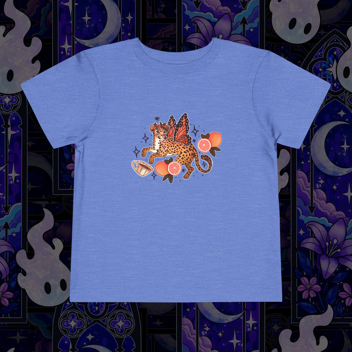 Fairy Leopard Toddler Tee — Cute Leopard with Peaches Graphic