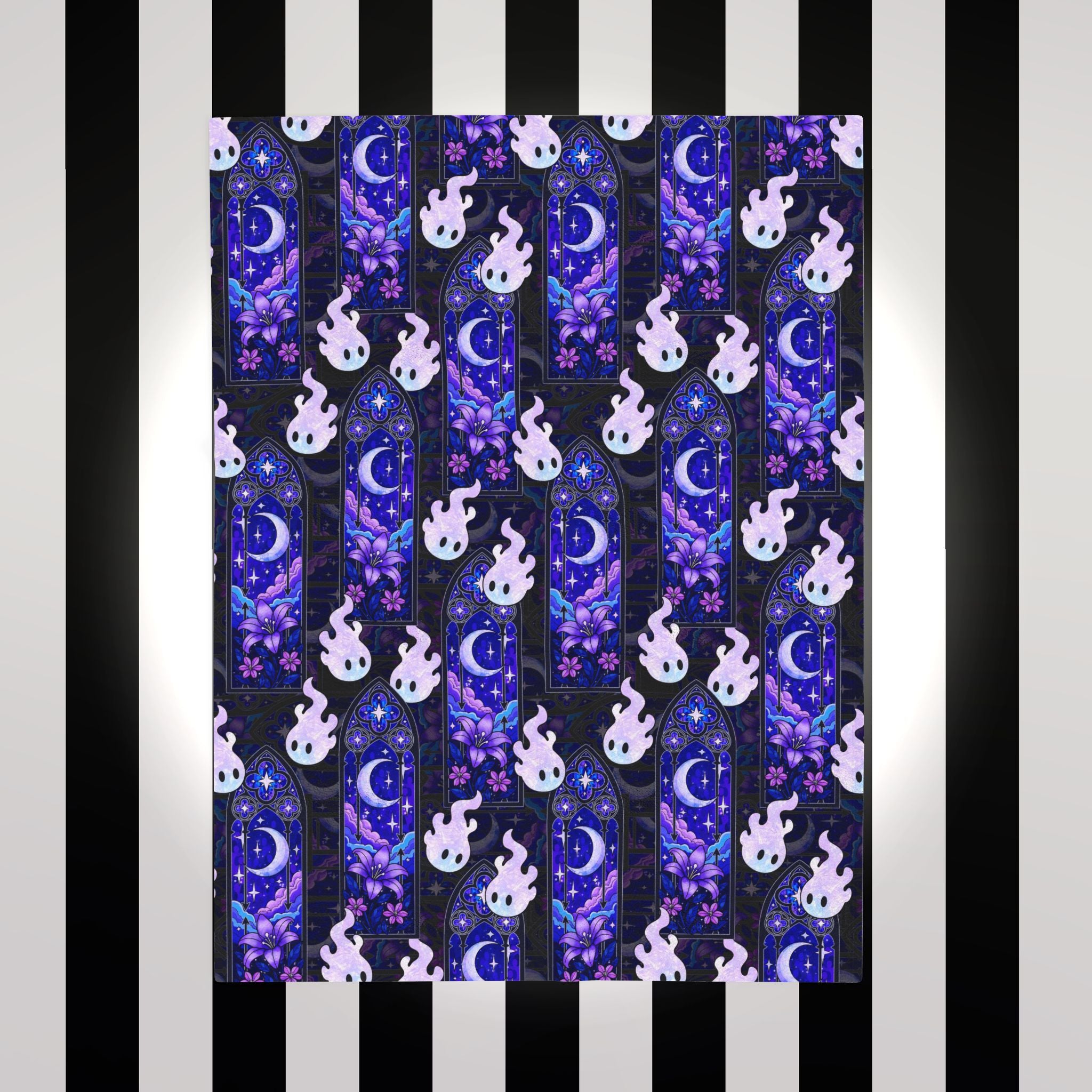Hex Sprites - Stained Glass - Gothic Cathedral Window - Cozy Velveteen Plush Blanket