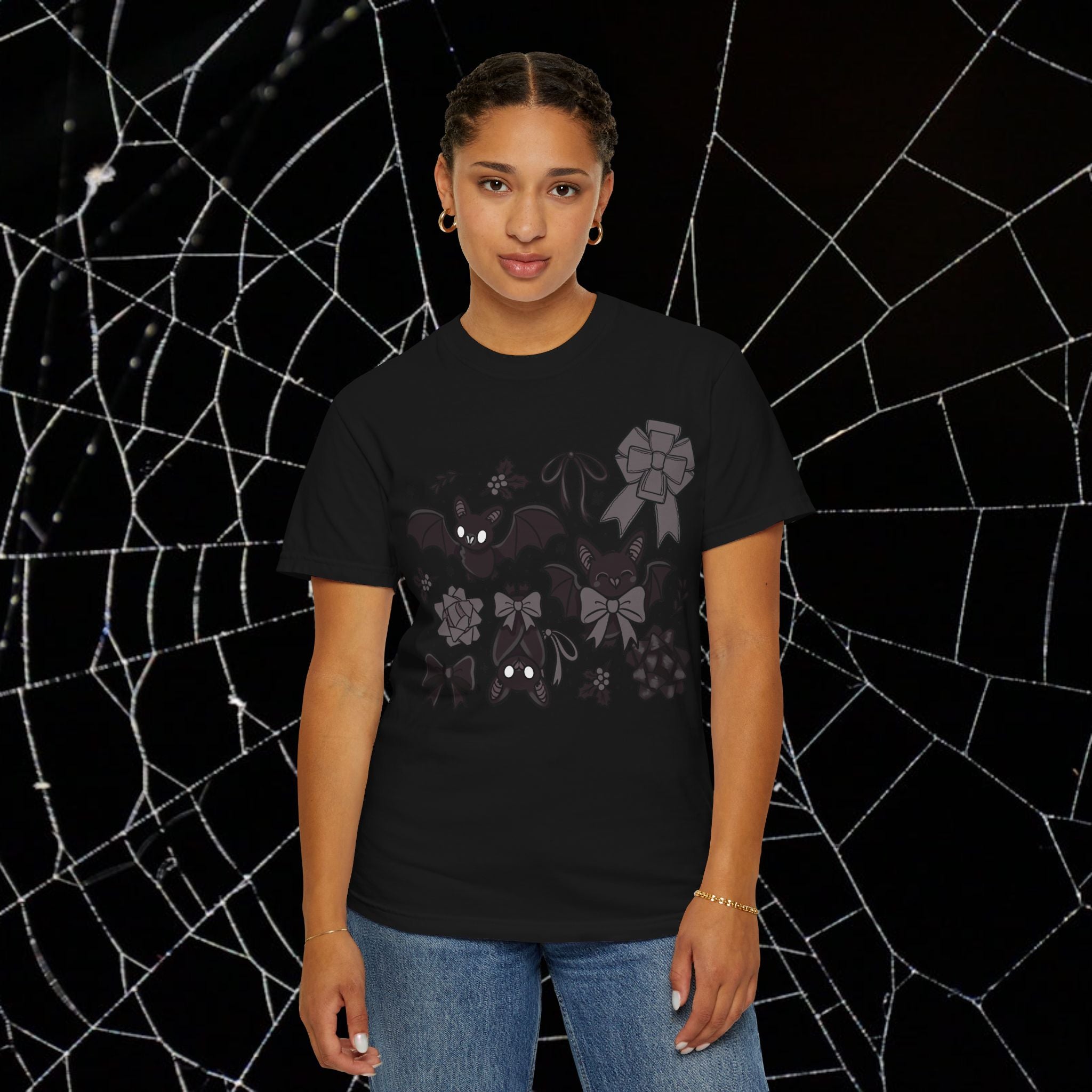 Monochrome Bats & Bows Unisex T-shirt