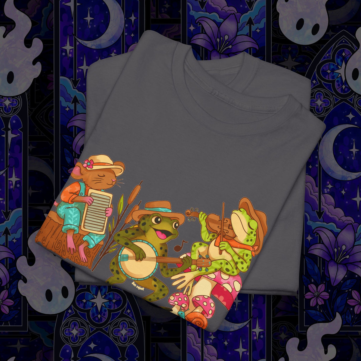 Support Your Local Swamp Band T-Shirt — Cute Frog & Mushroom Band Tee