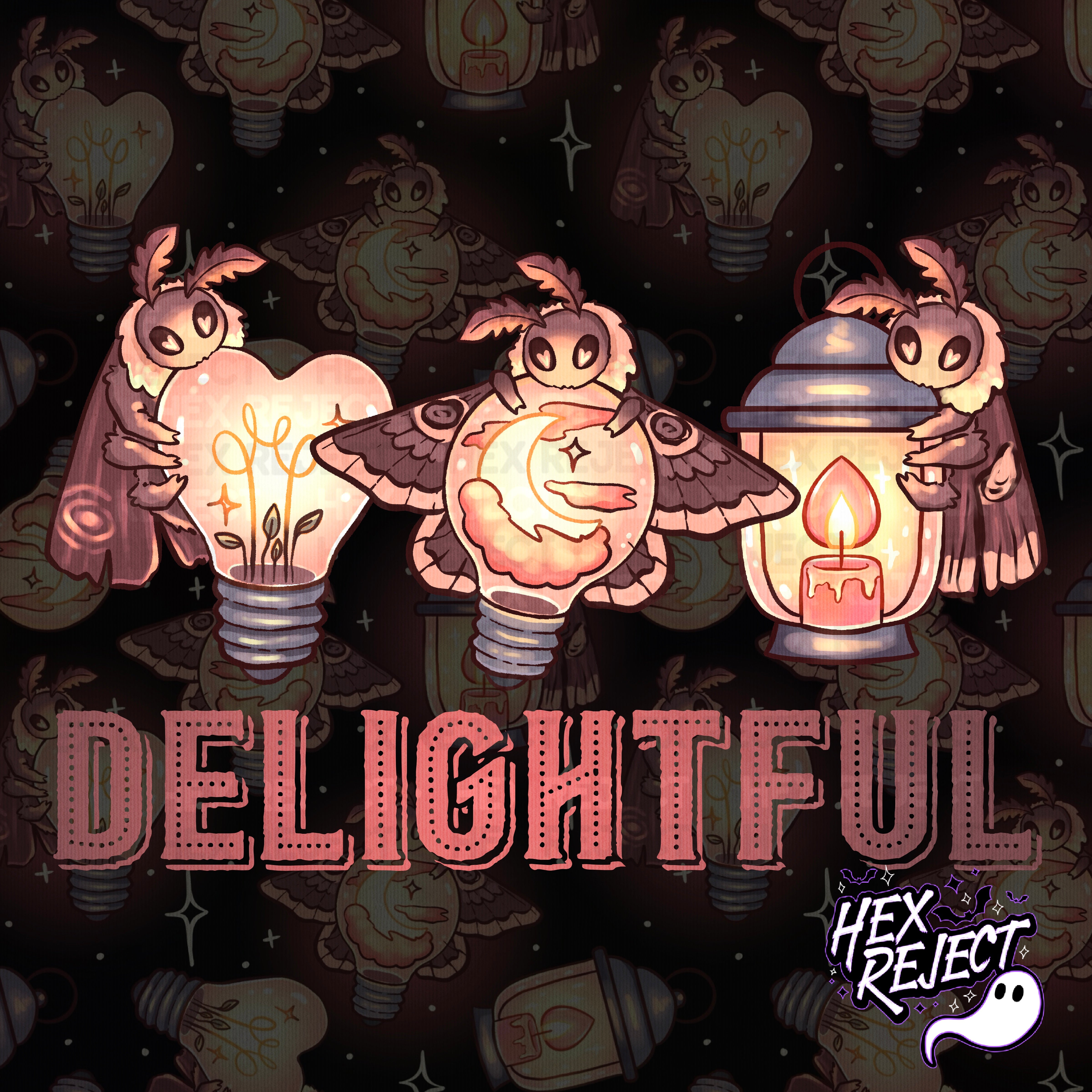 Moths - deLIGHTful - Seamless & PNG files - Hextober 2025