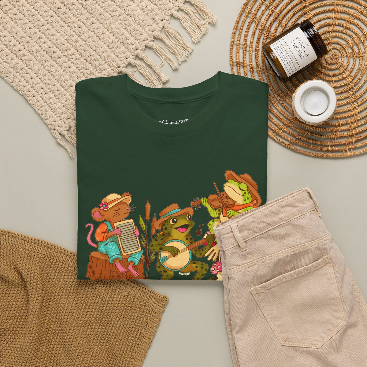 Support Your Local Swamp Band T-Shirt — Cute Frog & Mushroom Band Tee