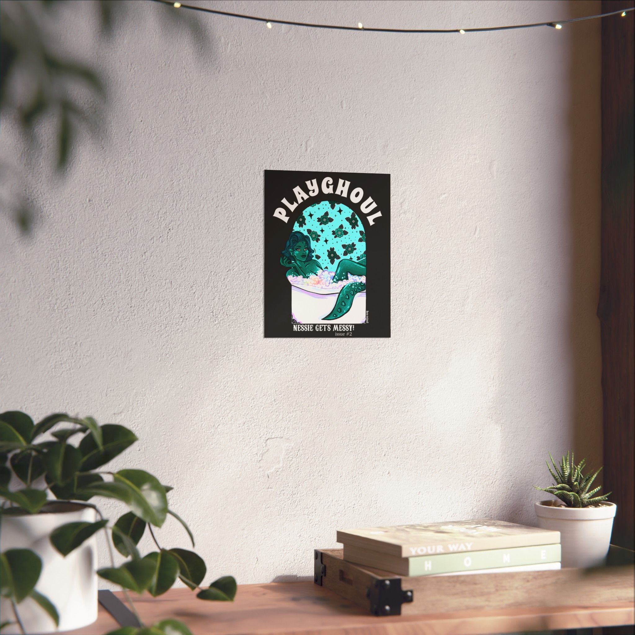 Loch Ness Monster PLAYGHOUL vertical matte poster