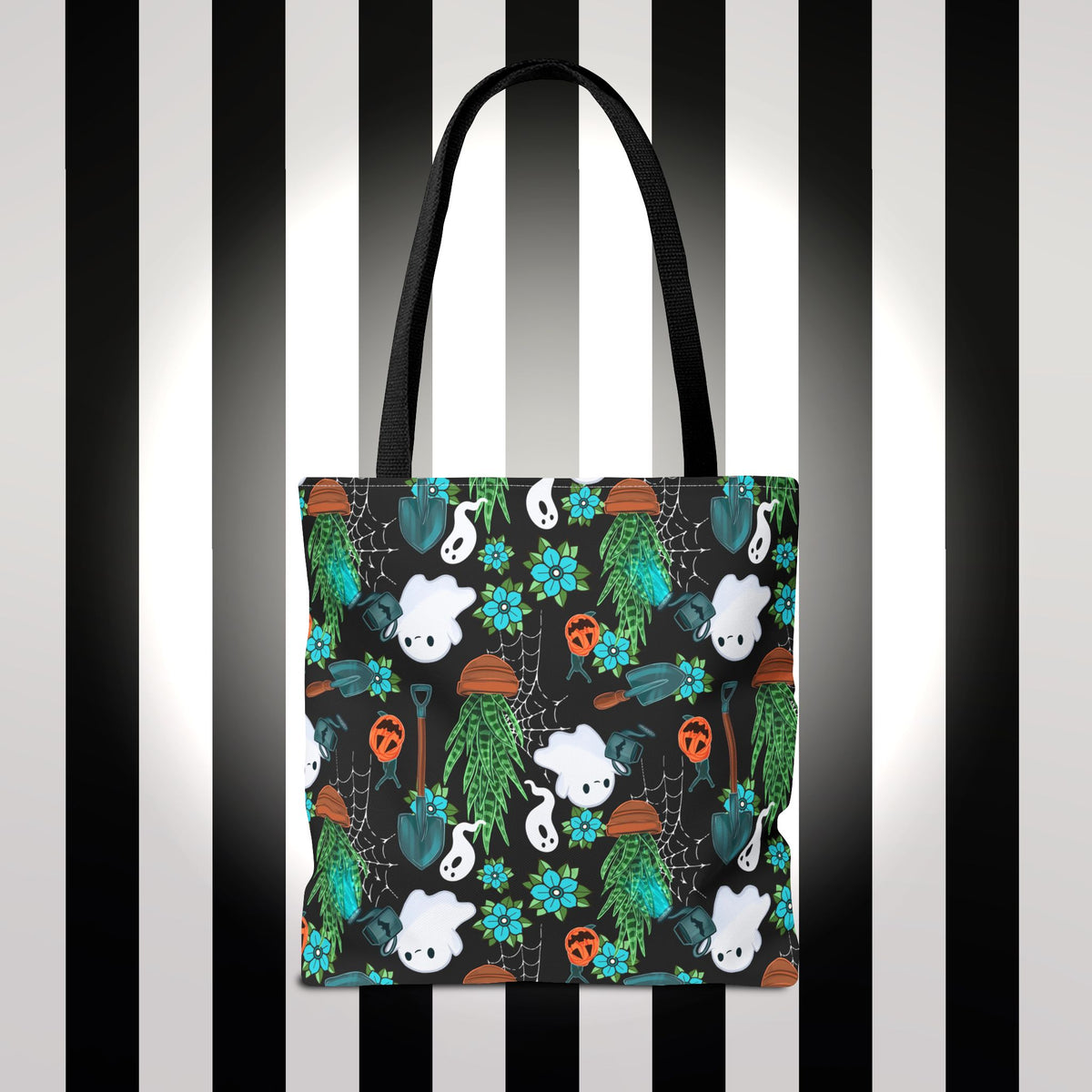 Haunted Garden Tote Bag — Cute Spooky All-Over-Print Reusable Shopper