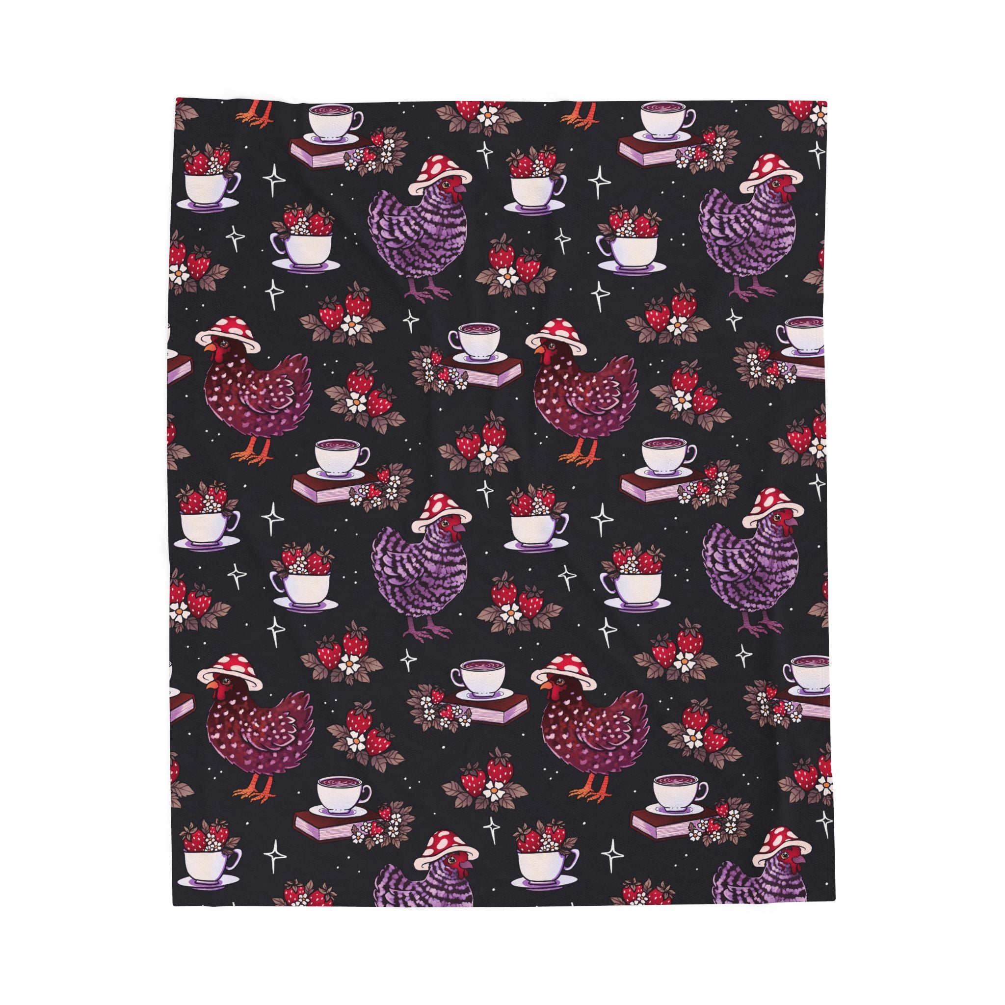 Cottage Chickens - Cozy Velveteen Plush Blanket