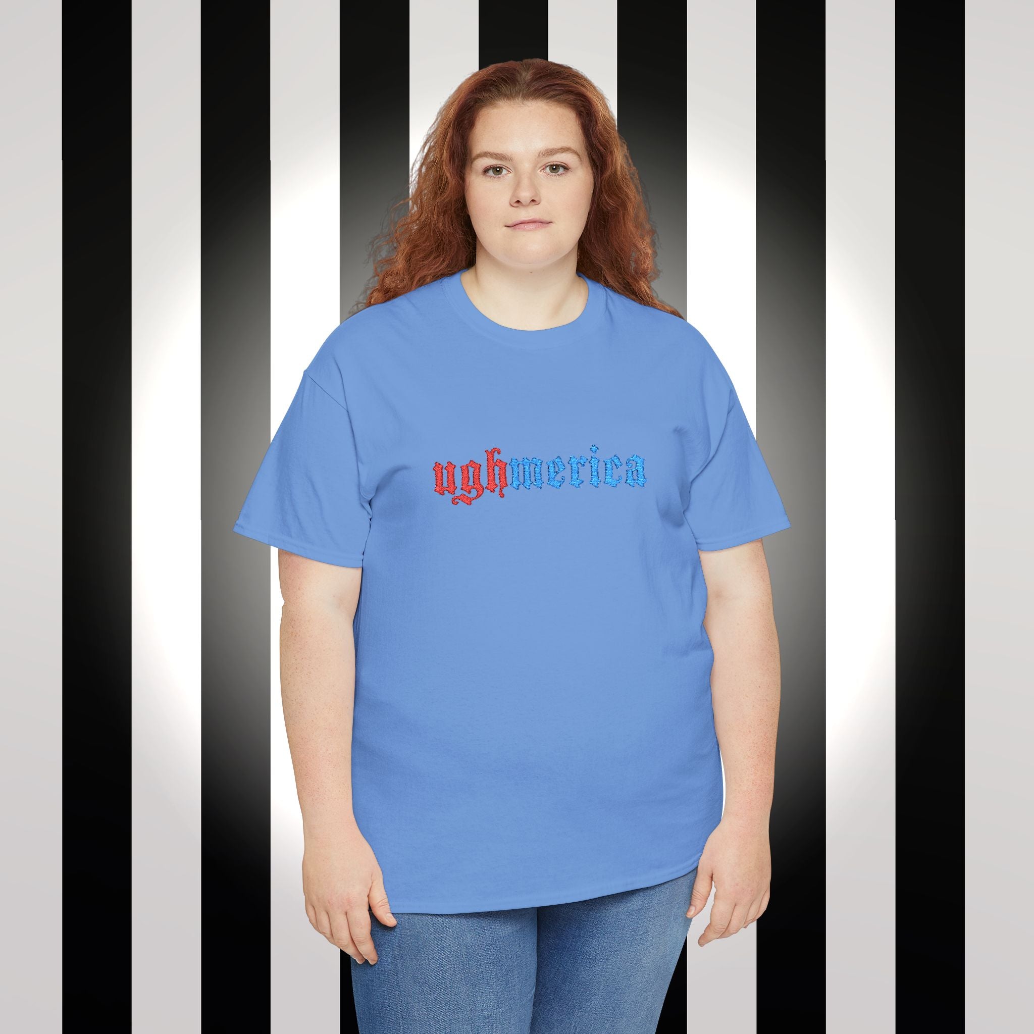 Ughmerica T-Shirt — Distressed Red & Blue Graphic Tee
