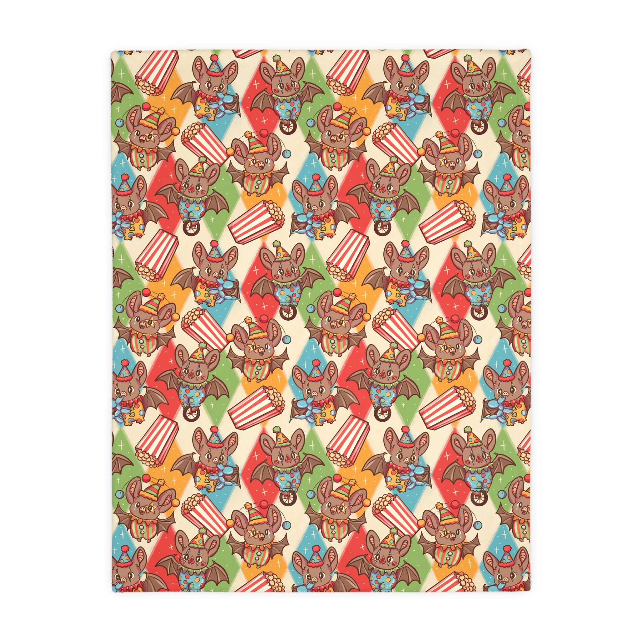 Circus Bats Blanket — Double Sided Reversible Velveteen Throw