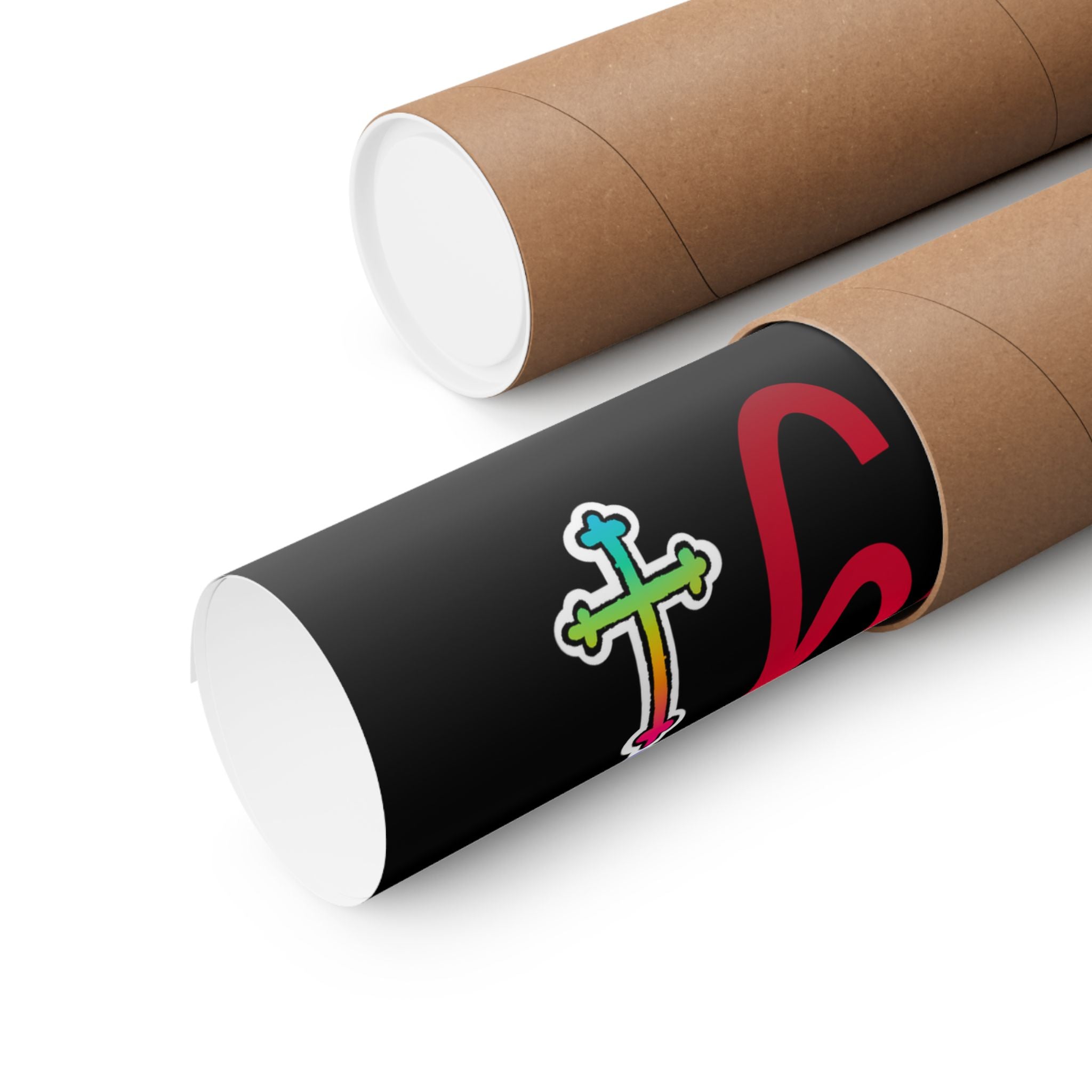 Gay the Pray Away Matte Poster — Rainbow Prayer Hands LGBTQ+ Wall Art