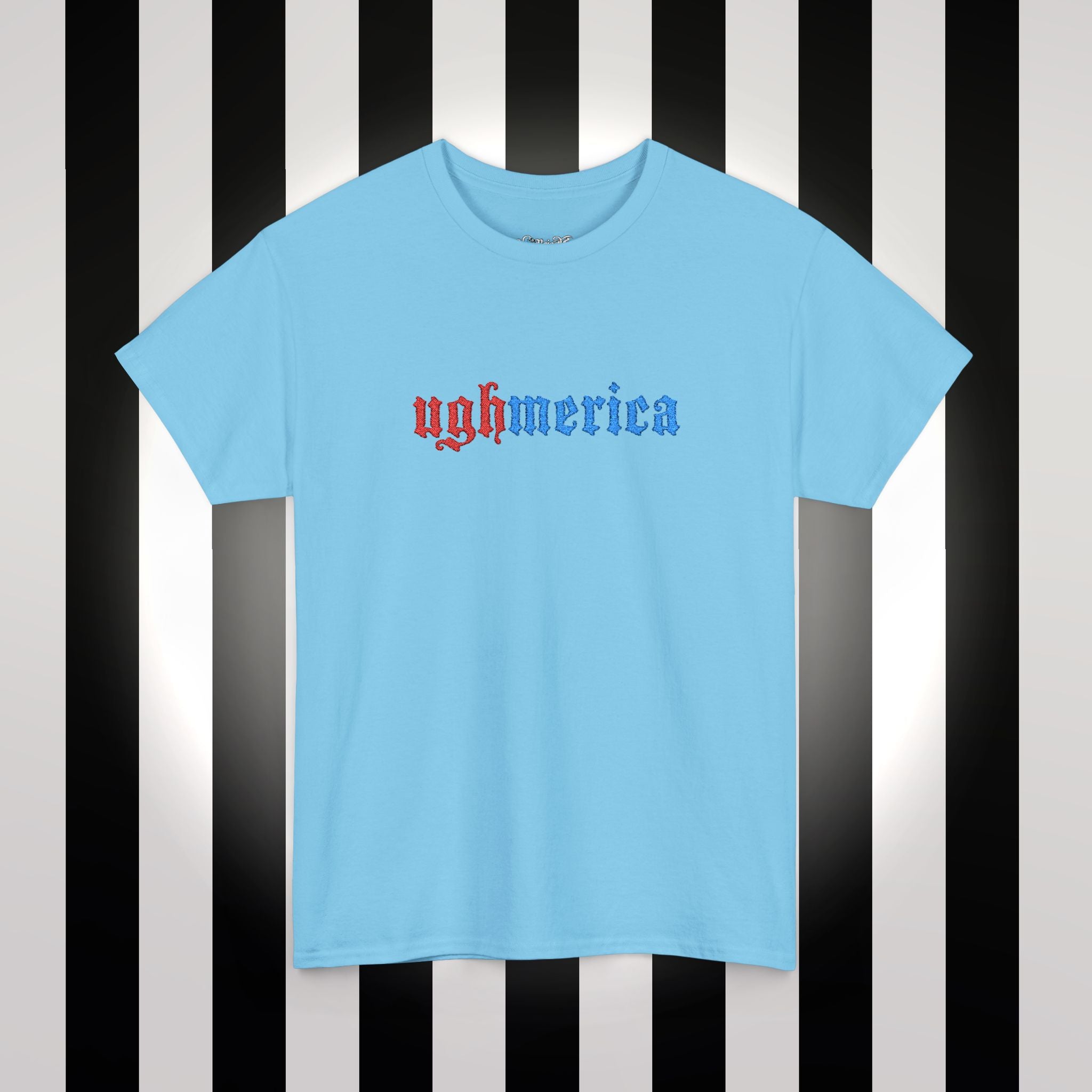 Ughmerica T-Shirt — Distressed Red & Blue Graphic Tee