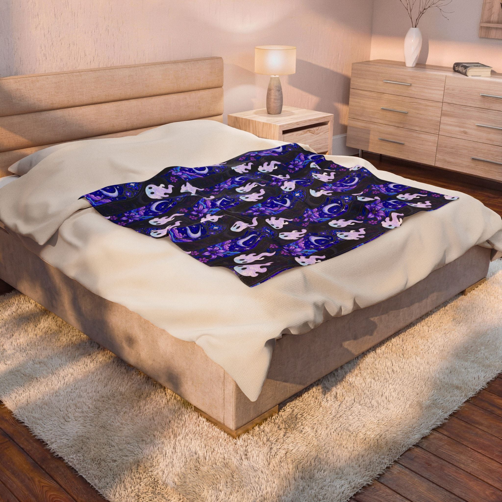 Hex Sprites - Stained Glass - Gothic Cathedral Window - Cozy Velveteen Plush Blanket