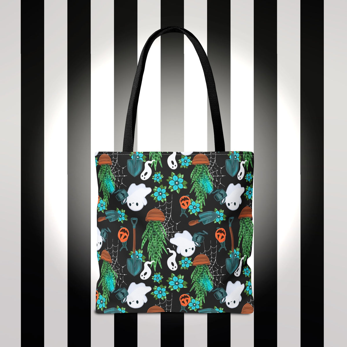 Haunted Garden Tote Bag — Cute Spooky All-Over-Print Reusable Shopper