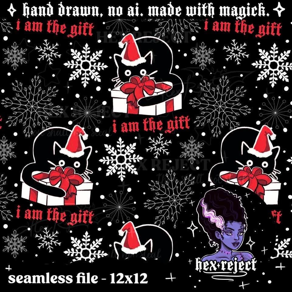 I am the gift - Seamless & PNG files - Hexmas Advent Calendar - Day 24
