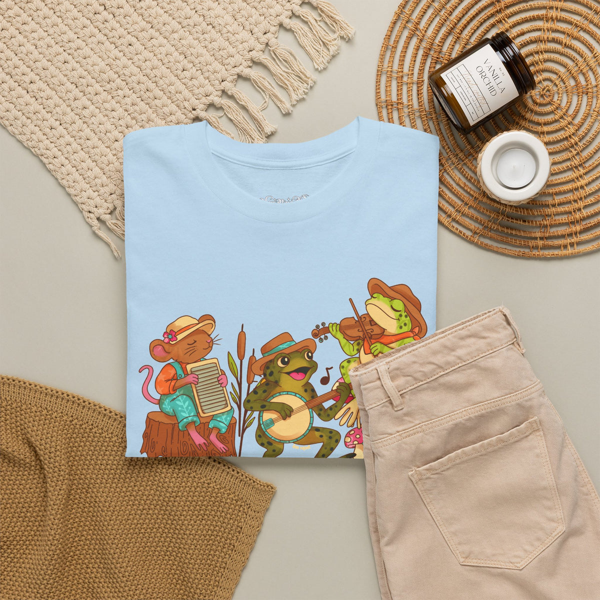 Support Your Local Swamp Band T-Shirt — Cute Frog & Mushroom Band Tee