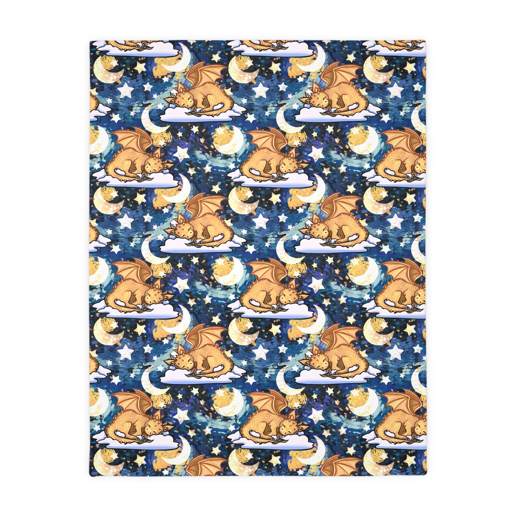 Sleepy Dragon Blanket — Double Sided Reversible Velveteen Throw