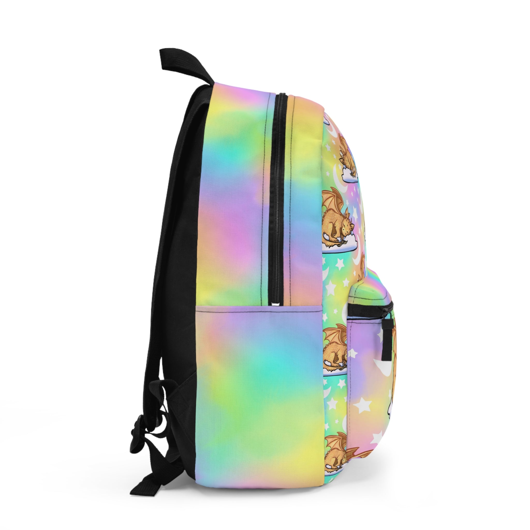 Fantasy Dragon Backpack, Kids School Bag, Cute Rainbow Backpack, Magical Gift, Playful Print, Dragon Lover Accessory