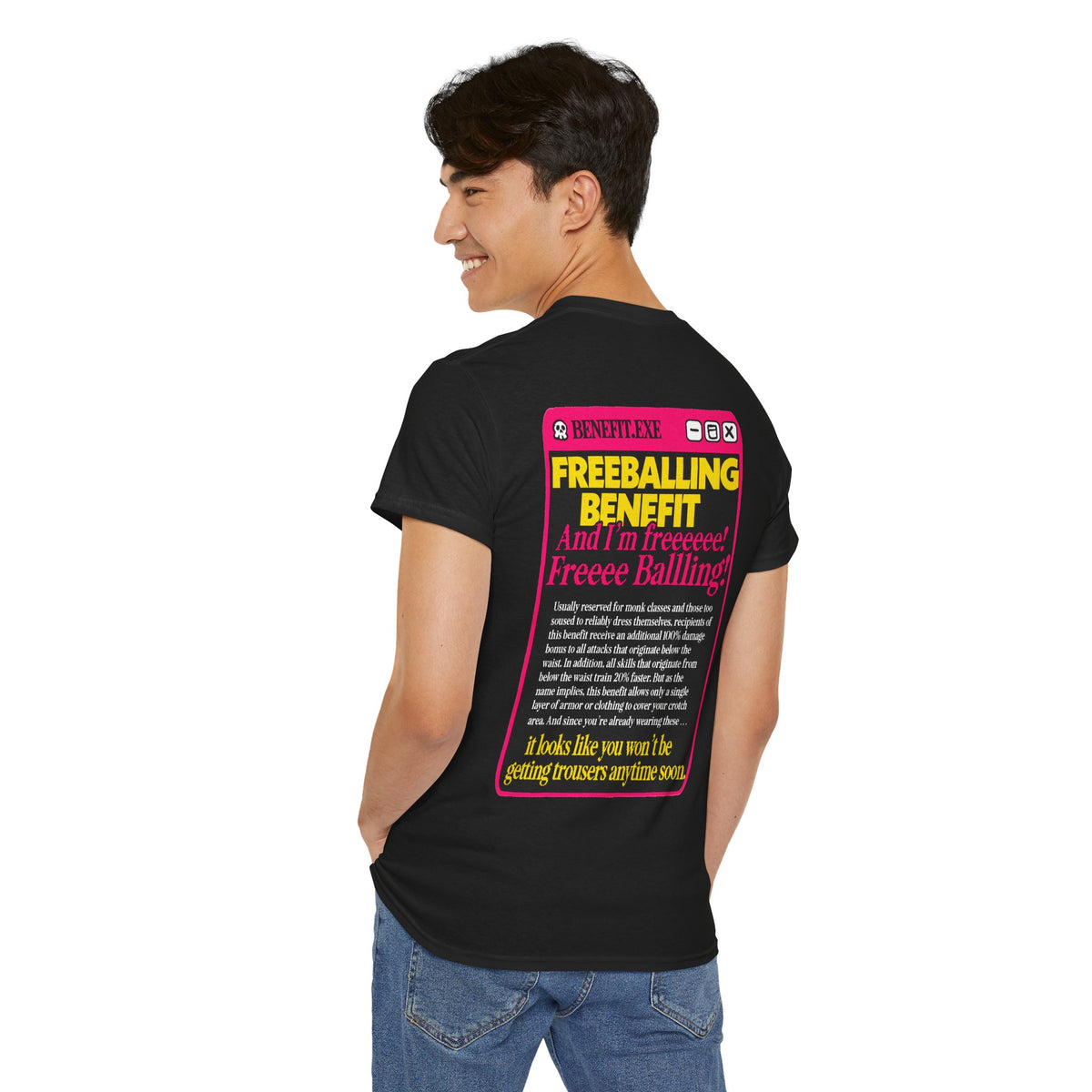 Enchanted Bigboi Boxers Graphic Tee — Freeballing Benefit Novelty Shirt