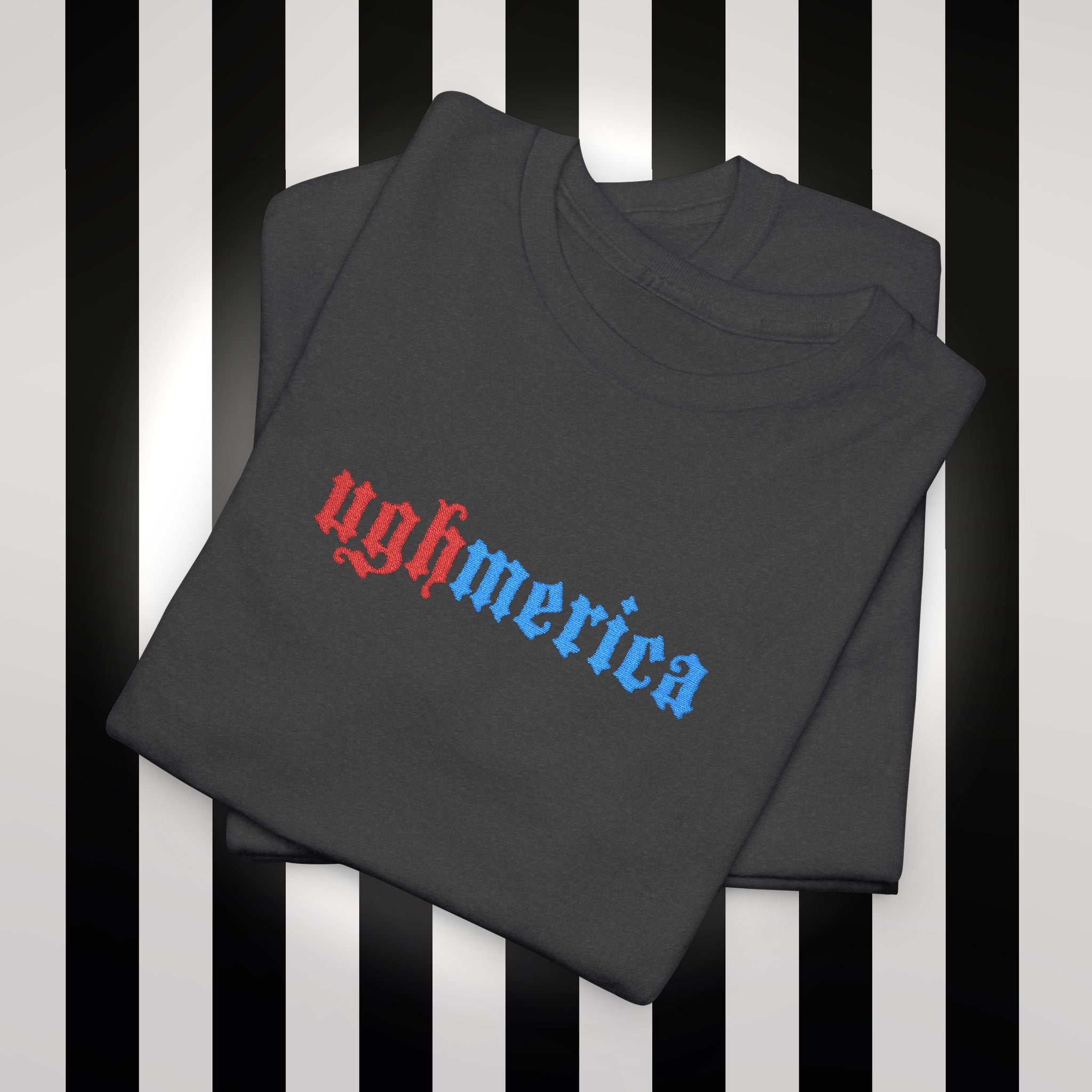 Ughmerica T-Shirt — Distressed Red & Blue Graphic Tee