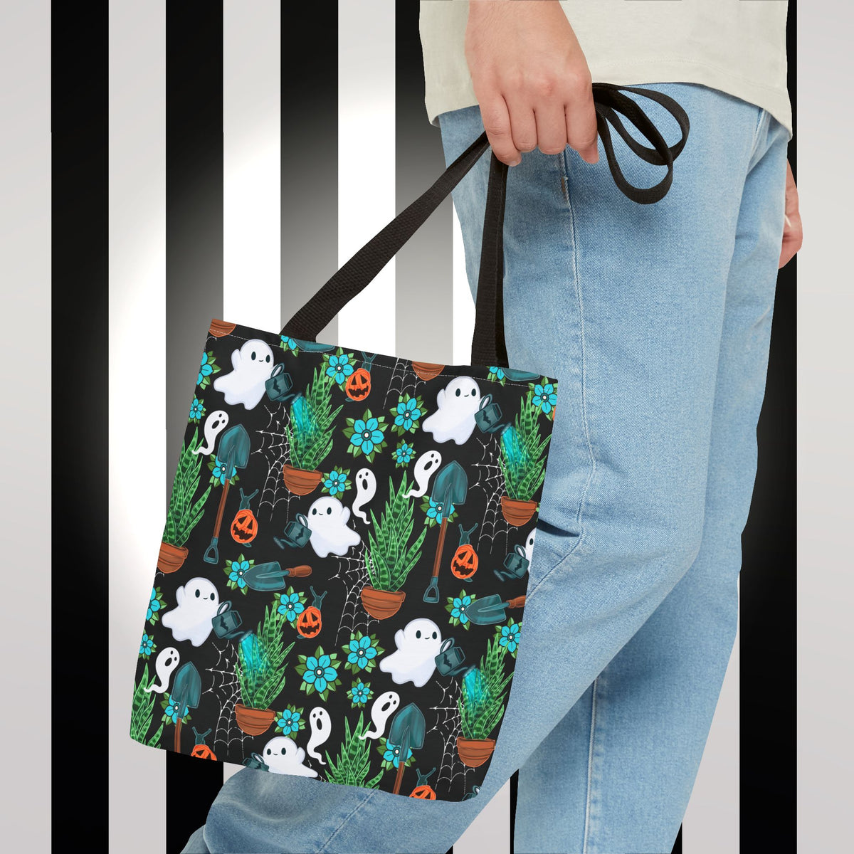 Haunted Garden Tote Bag — Cute Spooky All-Over-Print Reusable Shopper