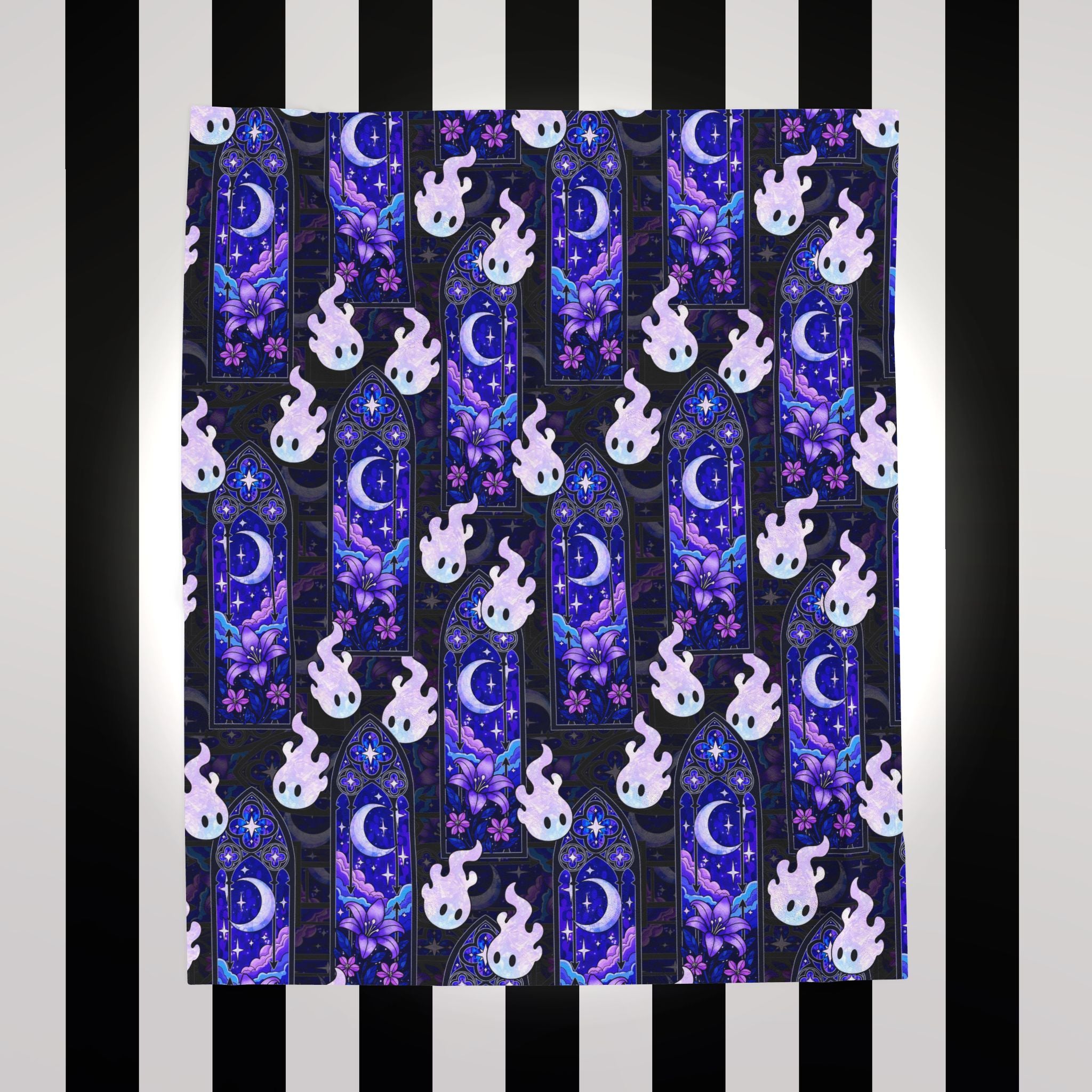 Hex Sprites - Stained Glass - Gothic Cathedral Window - Cozy Velveteen Plush Blanket