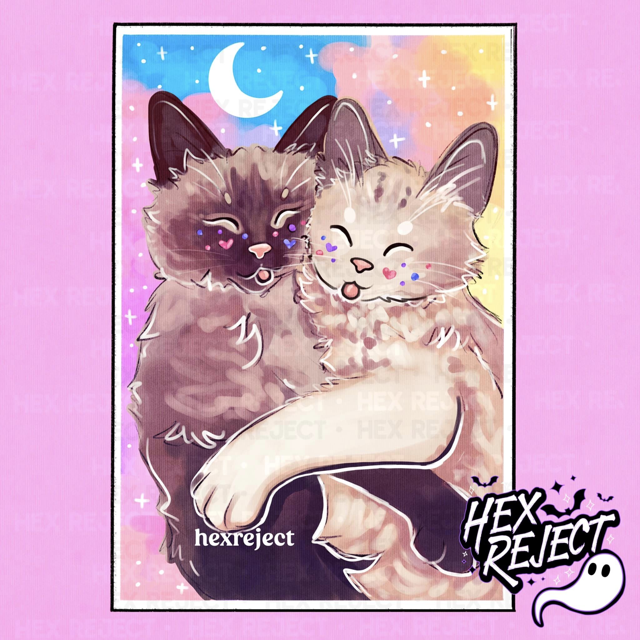 The lovers - No Words - Tarot caTS Illustration - Sub File