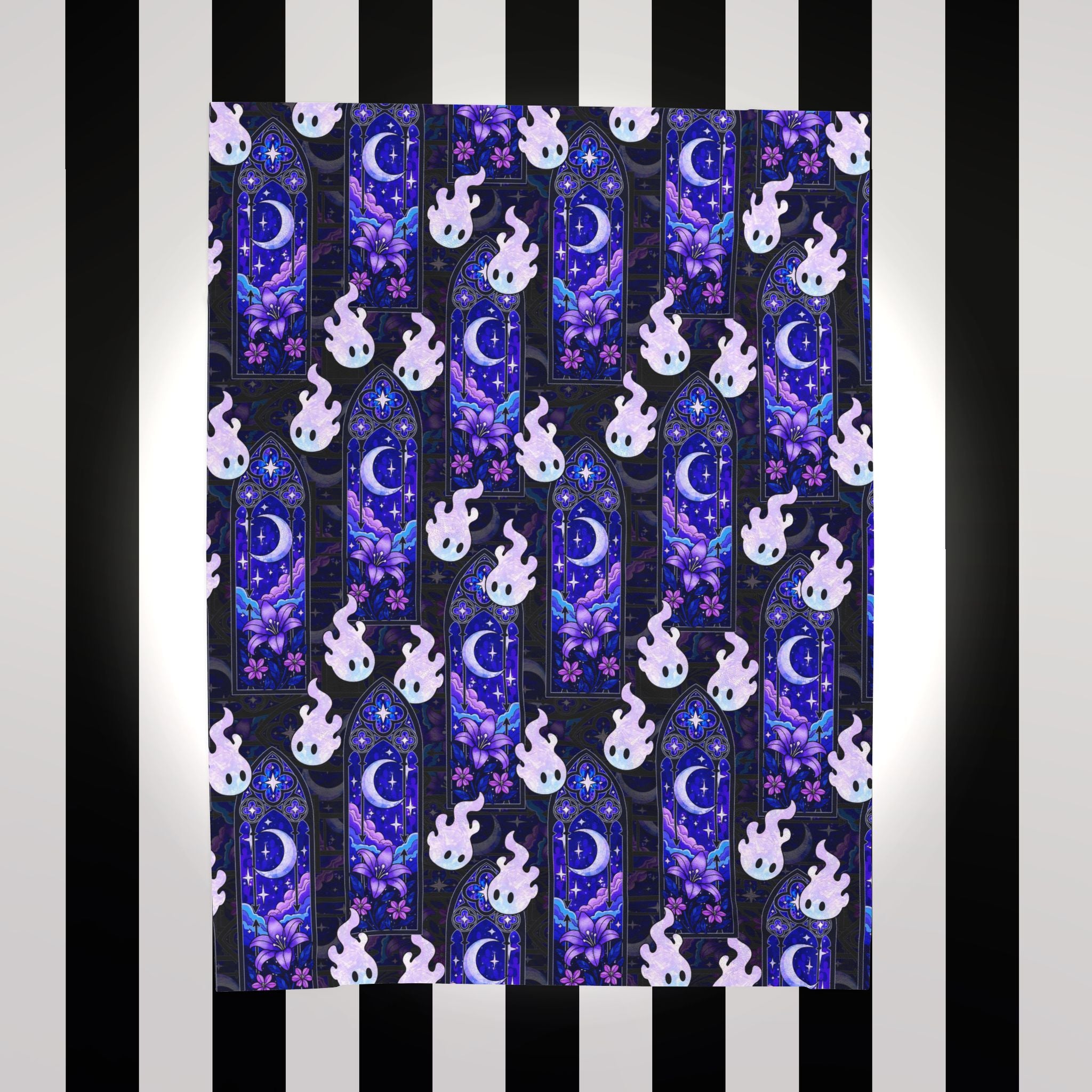 Hex Sprites - Stained Glass - Gothic Cathedral Window - Cozy Velveteen Plush Blanket