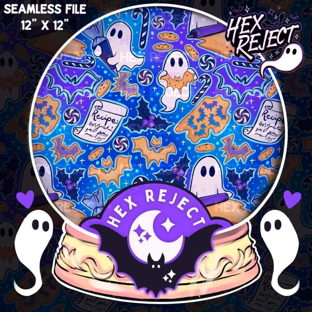 Baking Hexmas Spooky Ghosts - Seamless file