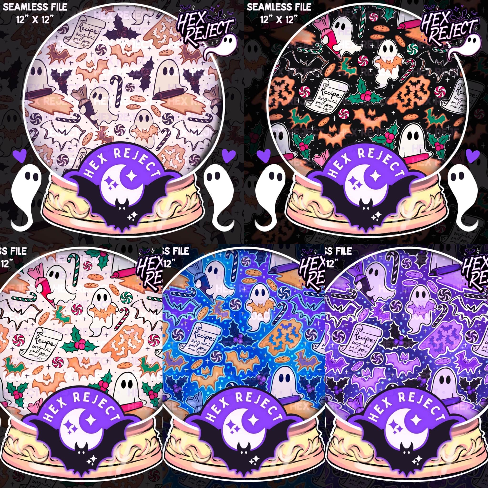 Baking Hexmas Spooky Ghosts - Seamless file