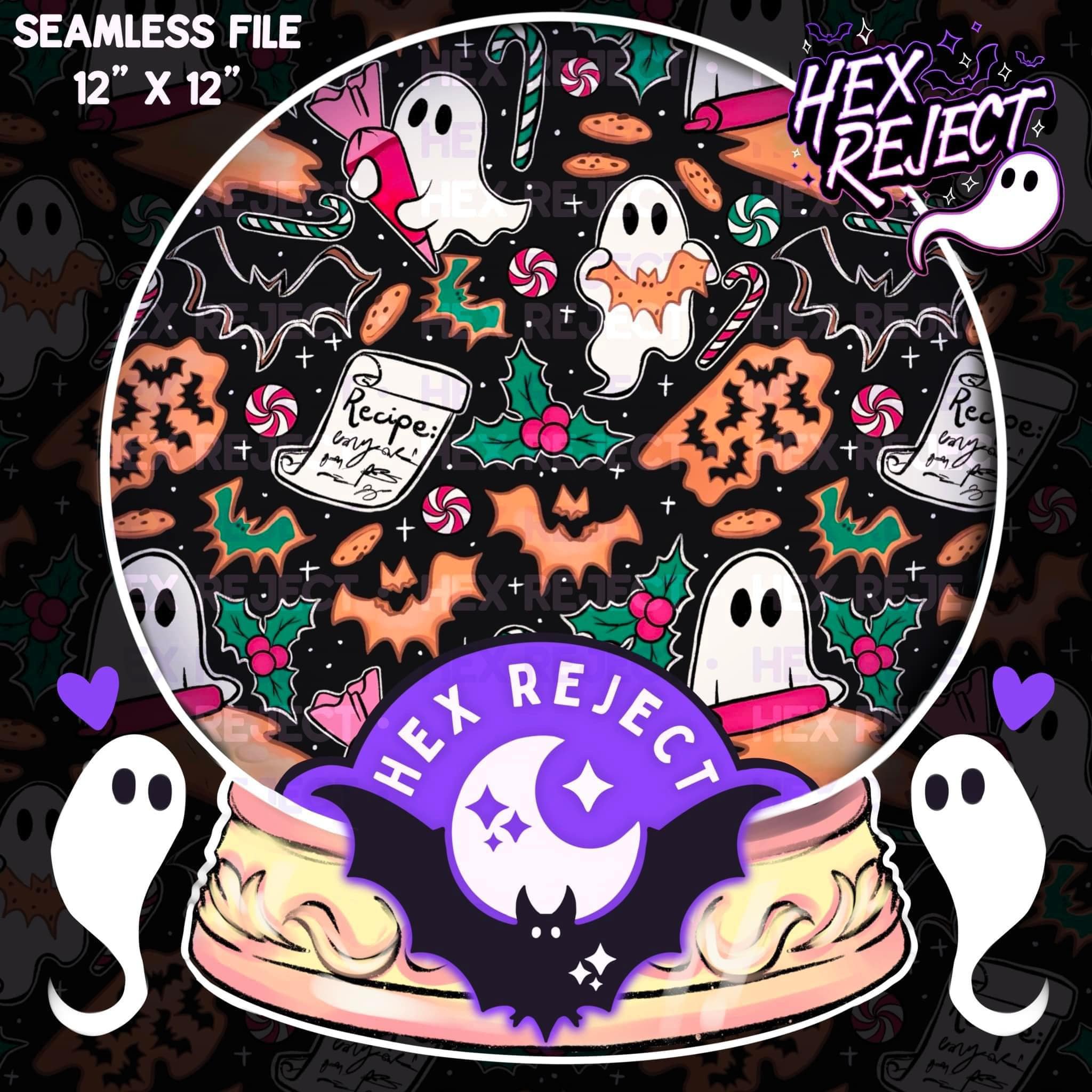 Baking Hexmas Spooky Ghosts - Seamless file