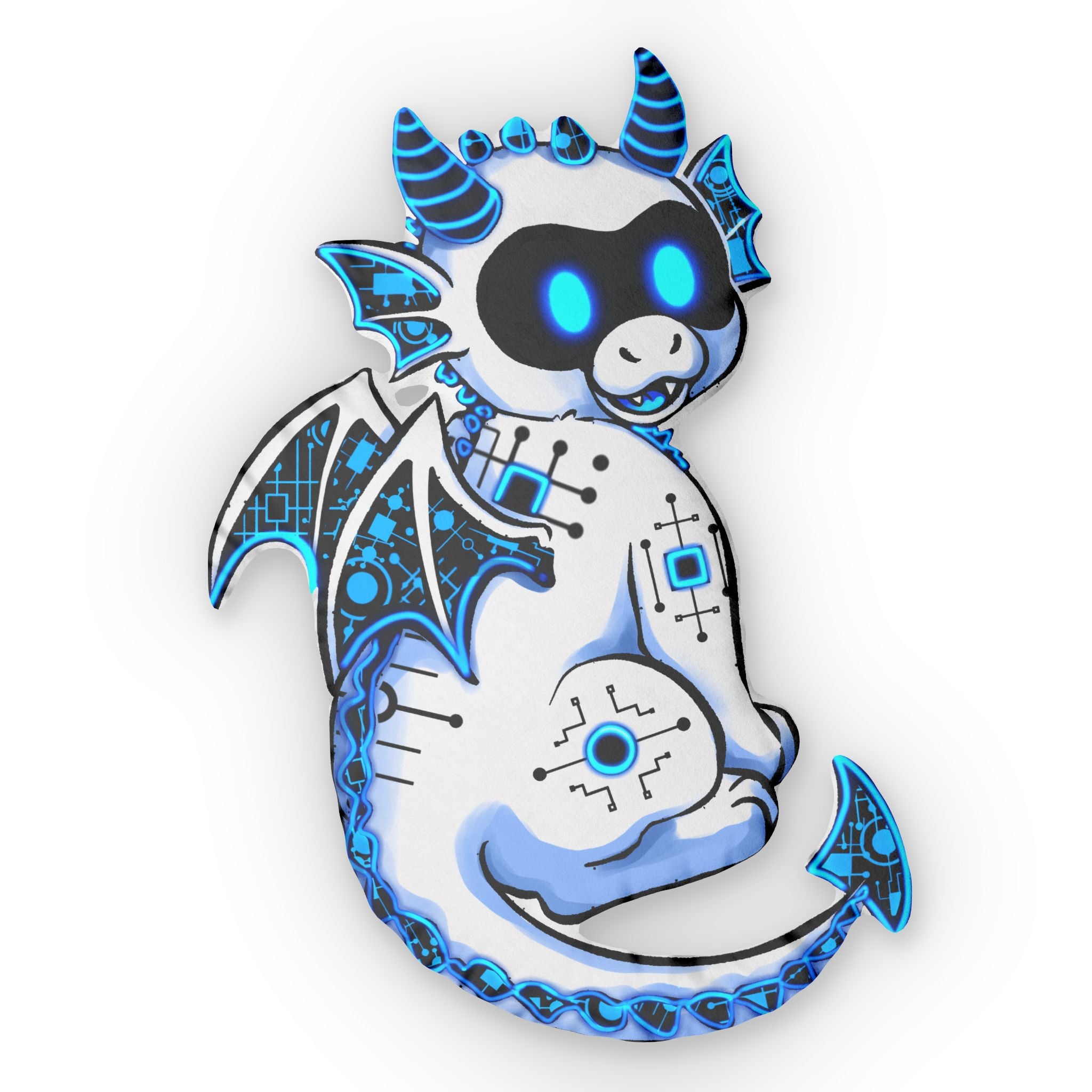 Blue Robot Dragon Shaped Pillow